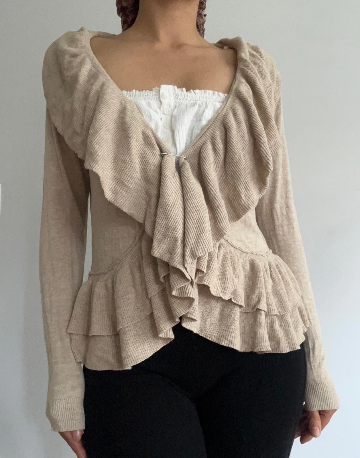 Other Cute ruffled cream cardigan Size M / US 6-8 / IT 42-44 - 2 Thumbnail