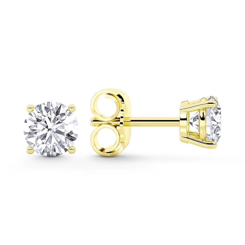 Other 2.00ct Lab Grown Diamond Round Earrings in 14k Yellow Gold Size ONE SIZE - 2 Thumbnail