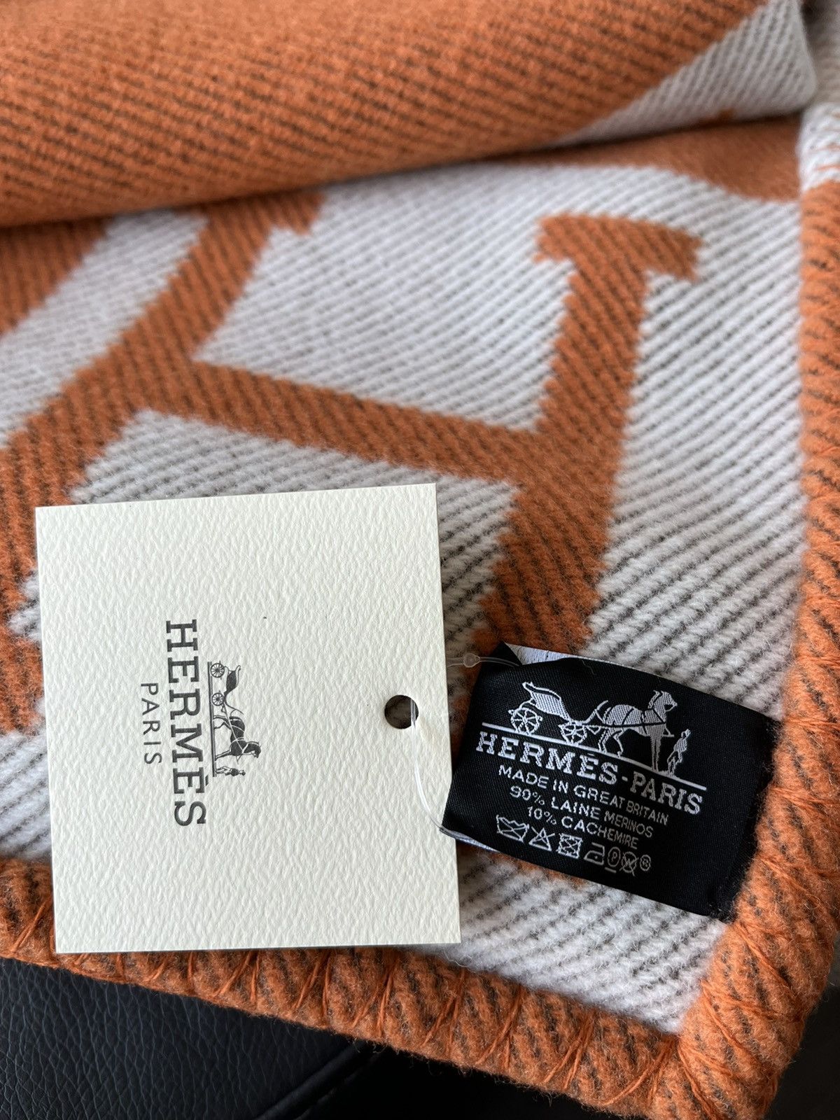 Hermes Hermes Brand New Classic Avalon Wool Cashmere XL Blanket Size ONE SIZE - 3 Thumbnail