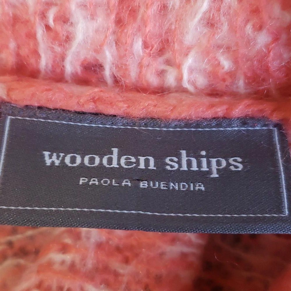 Designer CT1923 Wooden Ships Orange and White Open Cardigan S/M Size S / US 4 / IT 40 - 6 Thumbnail