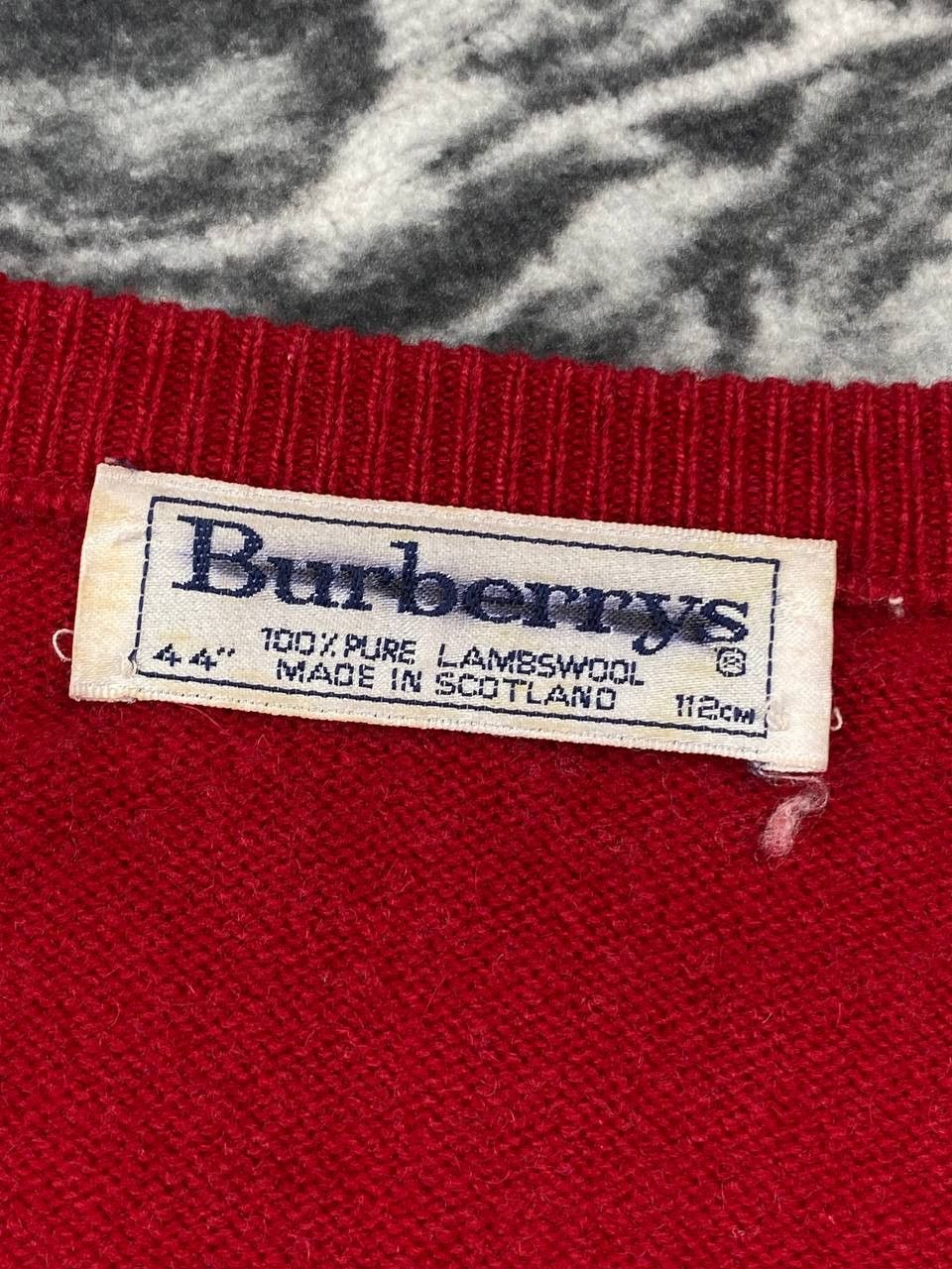 Burberry Vintage Burberrys 90s Wool Knit V Neck Sweater Men Size 44 Size US XXL / EU 58 / 5 - 5 Thumbnail