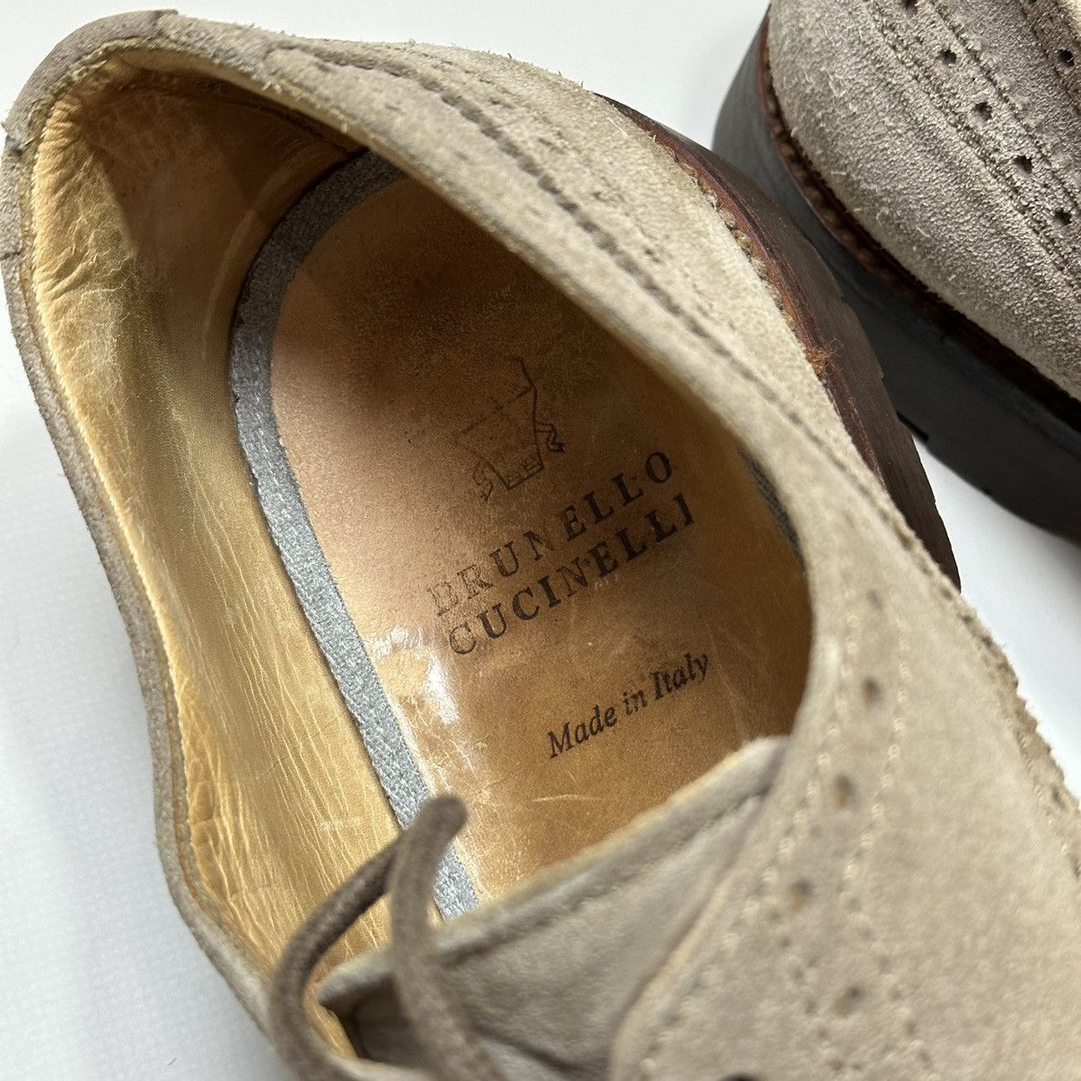 Brunello Cucinelli Brunello Cucinelli Suede Brogues Light brown Size US 12 / EU 45 - 6 Thumbnail