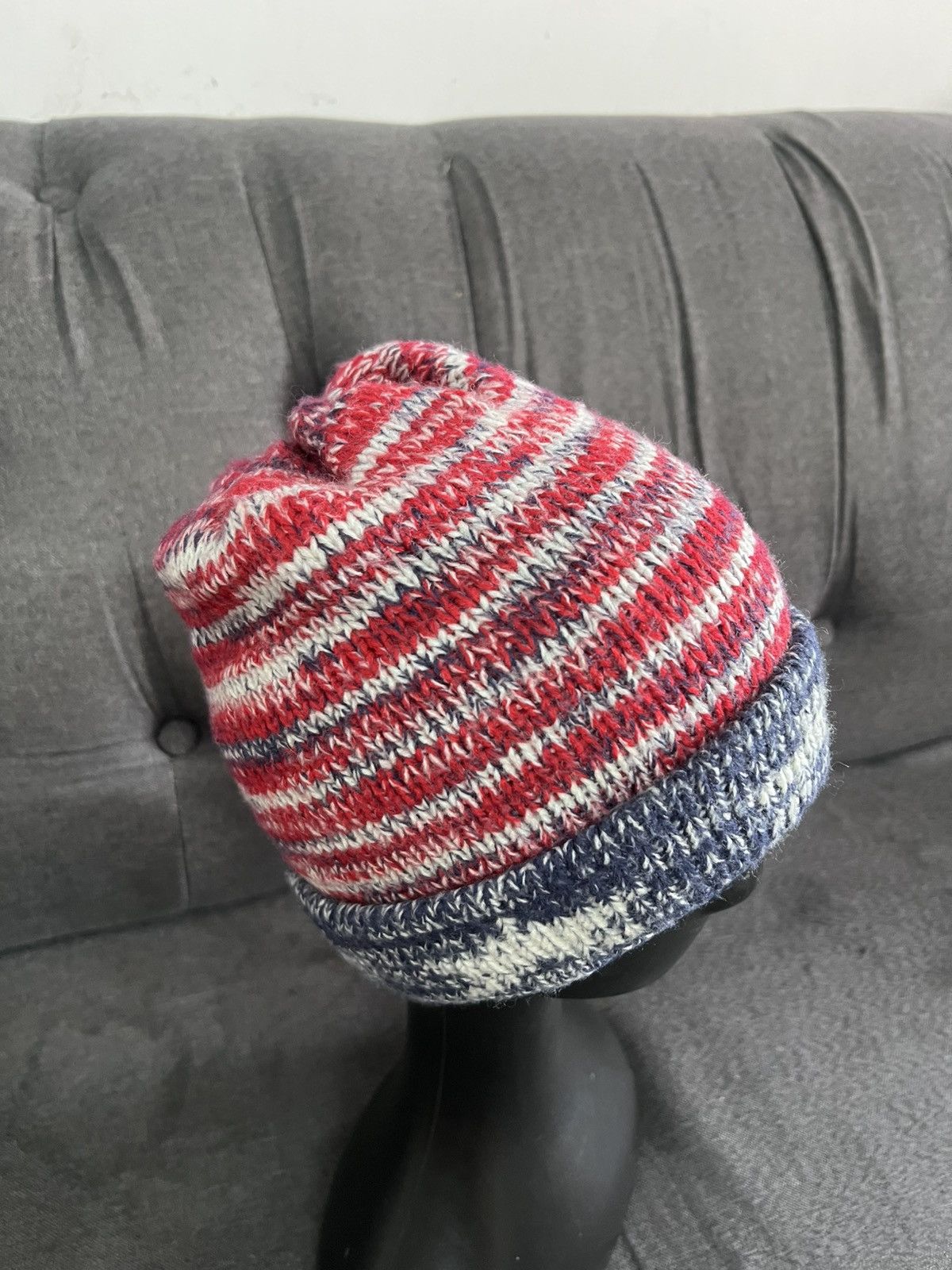 Japanese Brand Beanie hat stripe kurt cobain Size ONE SIZE - 4 Thumbnail