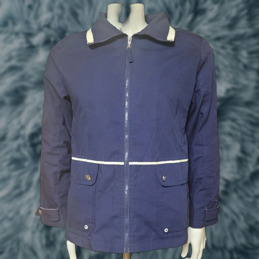 Mackintosh Mackintosh New England Navy Blue Spring Poplin Full Zip Sailing Jacket M Womens Size M / US 6-8 / IT 42-44 - 1 Thumbnail