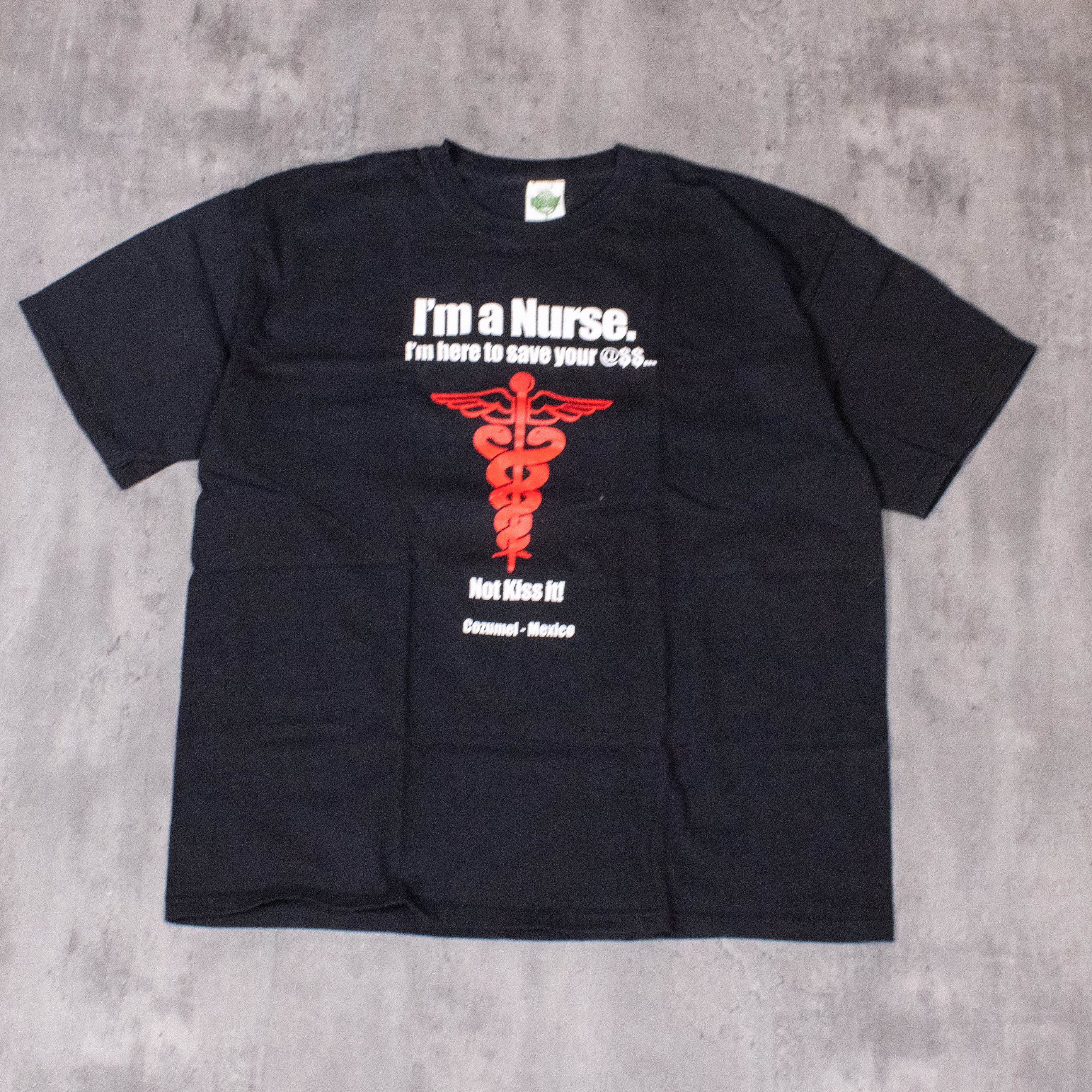 Vintage I'm A Nurse Comedy Humor Meme Y2K Style Black T-Shirt Size US L / EU 52-54 / 3 - 3 Thumbnail