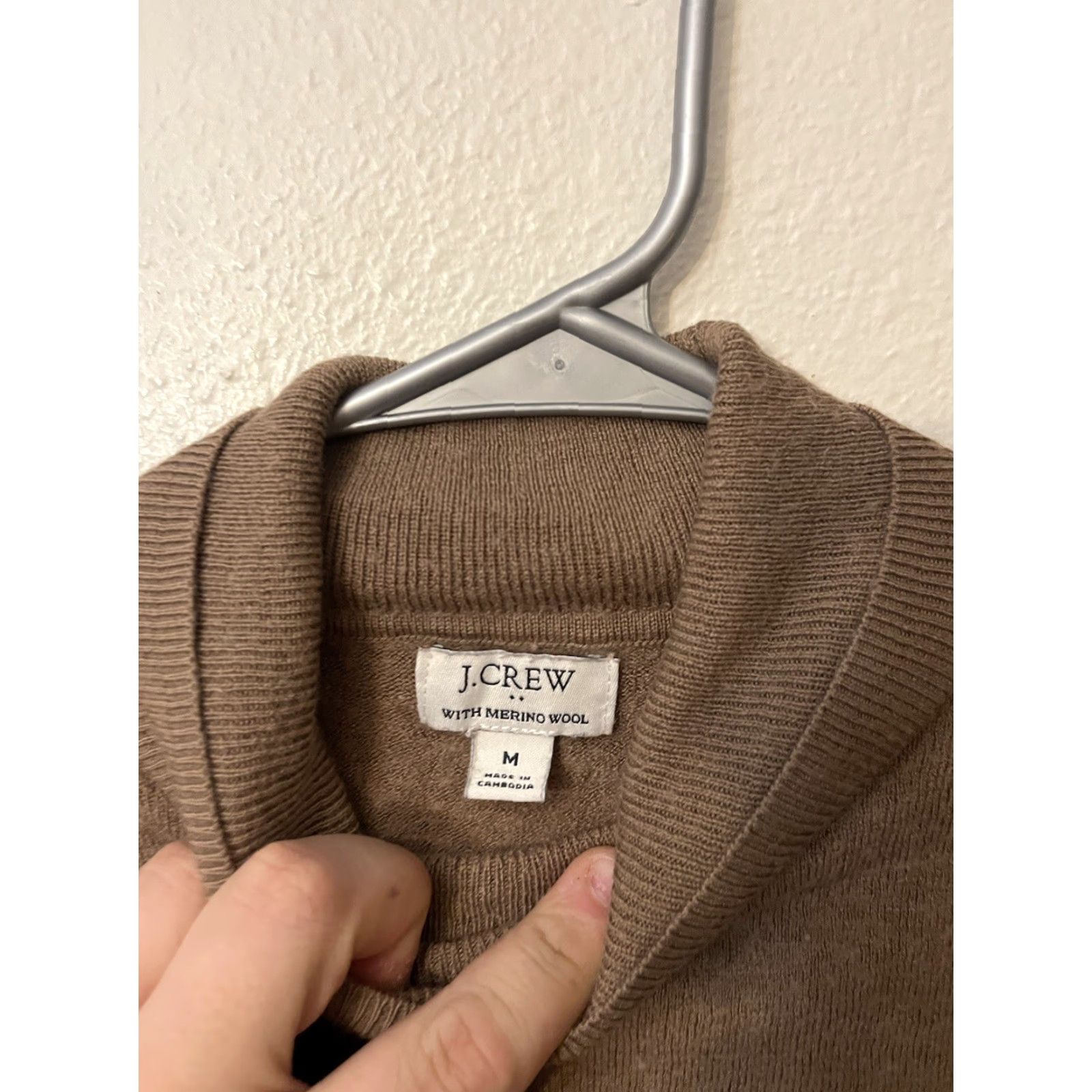 J.Crew J.CREW Sweater Brown M Merino Wool Blend Turtleneck Machine Washable Women's Pullover Slim Knit Wool Blend Casual Size M / US 6-8 / IT 42-44 - 2 Thumbnail