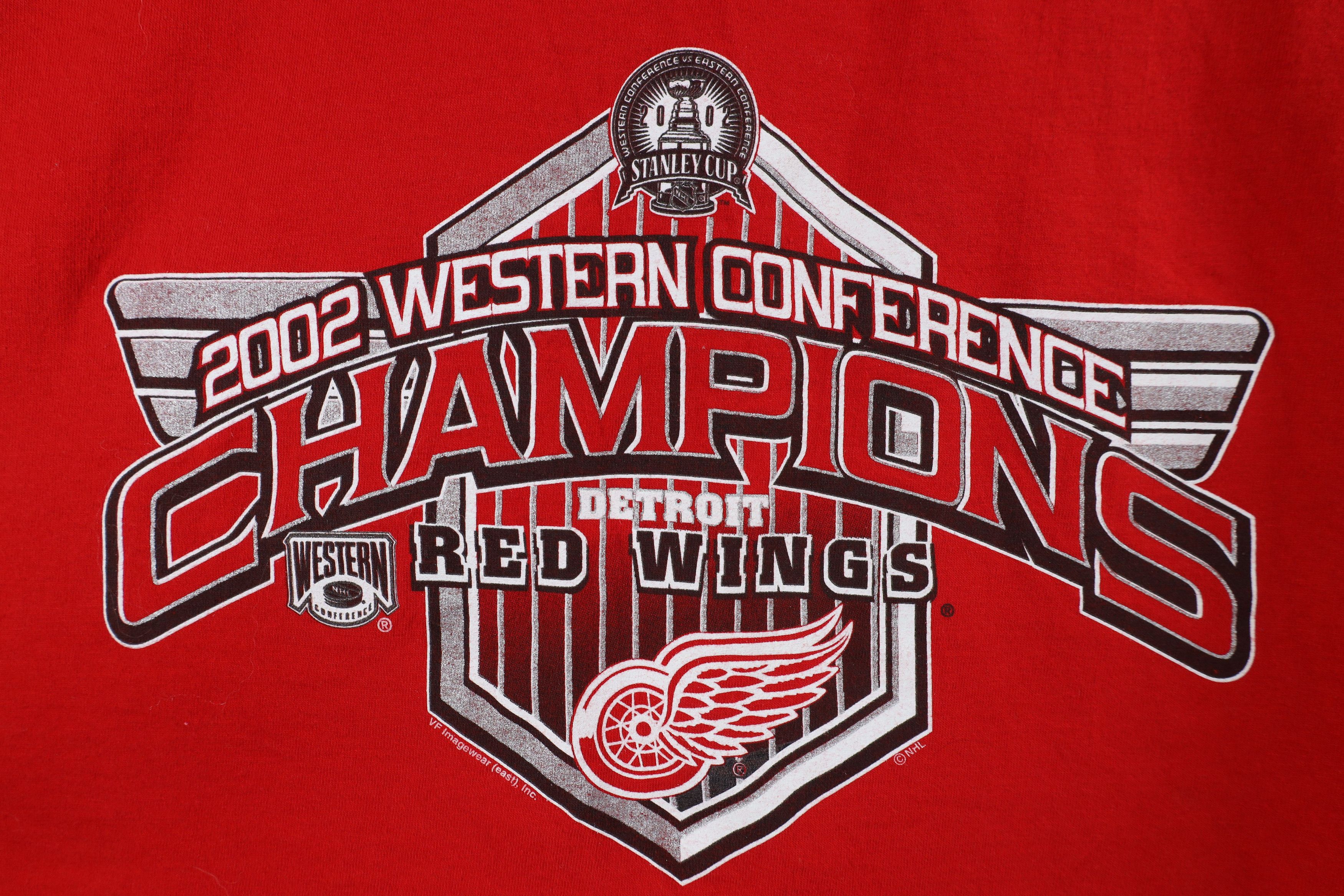 Vintage Vintage Conference Champs Detroit Red Wings Hockey T-Shirt Size US XL / EU 56 / 4 - 4 Thumbnail