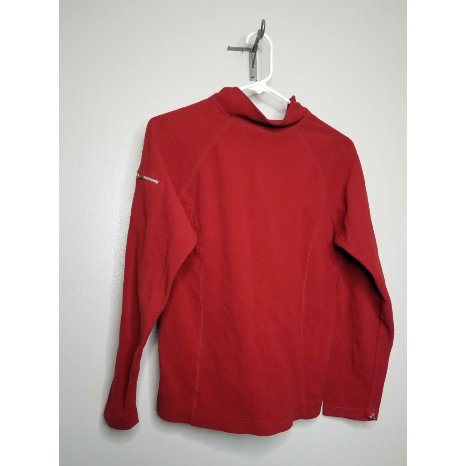 Vintage L.L. Bean Women's S Long Sleeve 1/4 Zip Up Fleece Pullover Top Shirt Red Womens Pullover Jacket 1/4 Zip Fleece Top Size S / US 4 / IT 40 - 2 Thumbnail