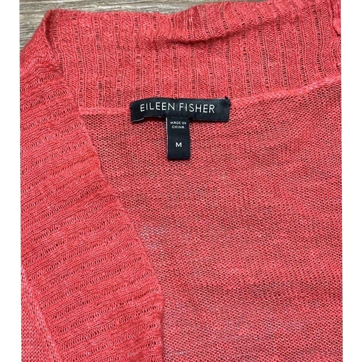 Eileen Fisher Eileen Fisher Cardigan Womens M Pink Linen Salmon Open Front Sleeve Women Size M / US 6-8 / IT 42-44 - 2 Thumbnail
