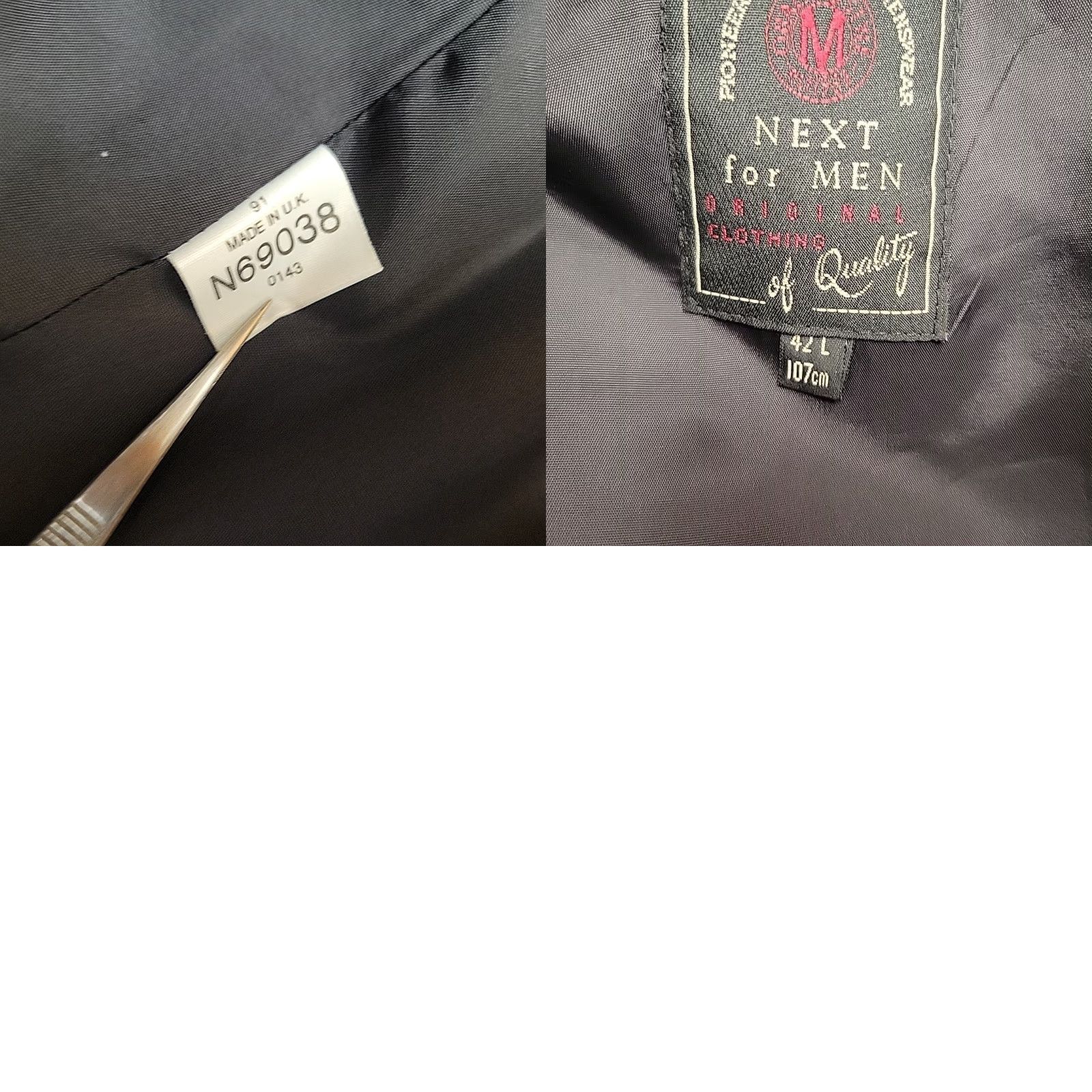 NEXT VINTAGE NEXT Blazer Mens 42L Dark Navy Double Breasted Wool Tailored Formal Classic Jacket Size 42R - 9 Thumbnail