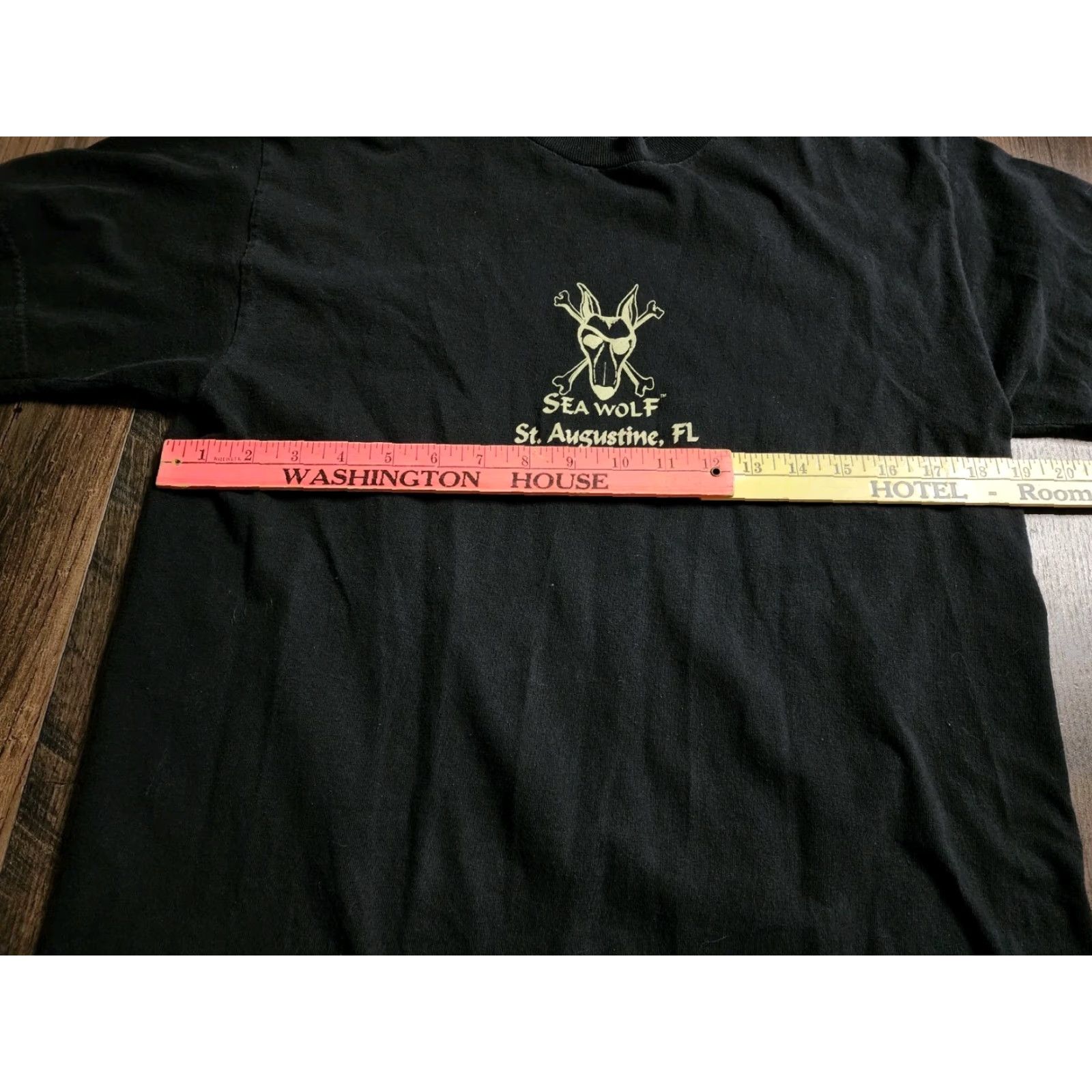Vintage VINTAGE Mens M Sea Wolf T Shirt Florida Pirates St. Augustine Double Sided Black Cotton Crew Neck 1990s Mens Size US M / EU 48-50 / 2 - 2 Thumbnail