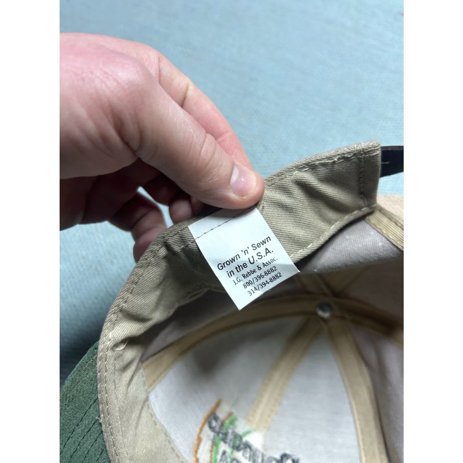 Vintage VINTAGE StrapBack Hat Cap USA Adjustable Green Tan Men Adjustable Strapback USA Hat Size ONE SIZE - 7 Thumbnail