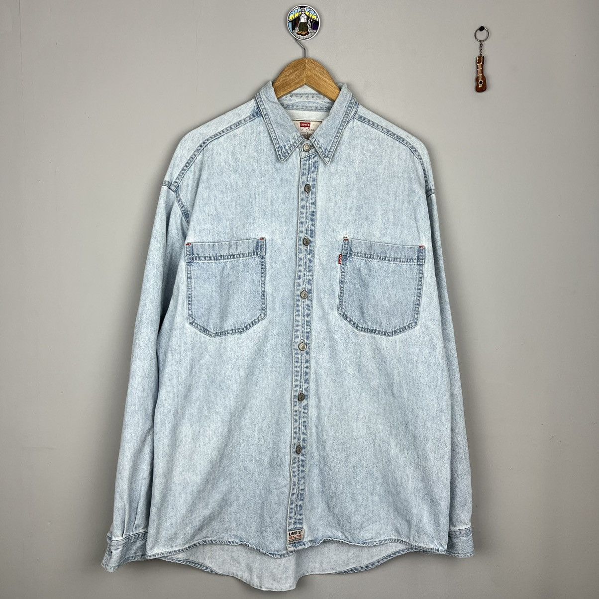 Levi's × Levi's Vintage Clothing × Vintage Levi’s vintage workwear distressed denim blue heavy shirt Size US L / EU 52-54 / 3 - 1 Thumbnail