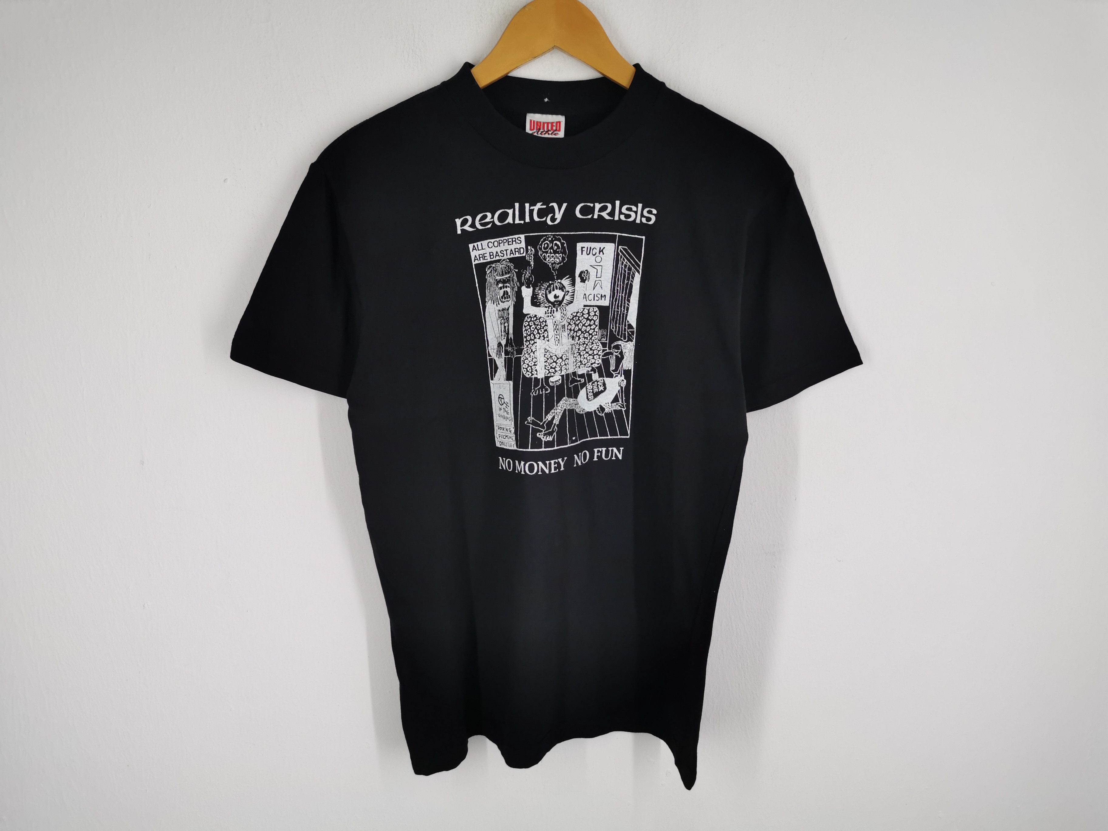 Band Tees Vintage Reality Crisis "No Money No Fun" Crust Punk Tee Size US M / EU 48-50 / 2 - 1 Thumbnail
