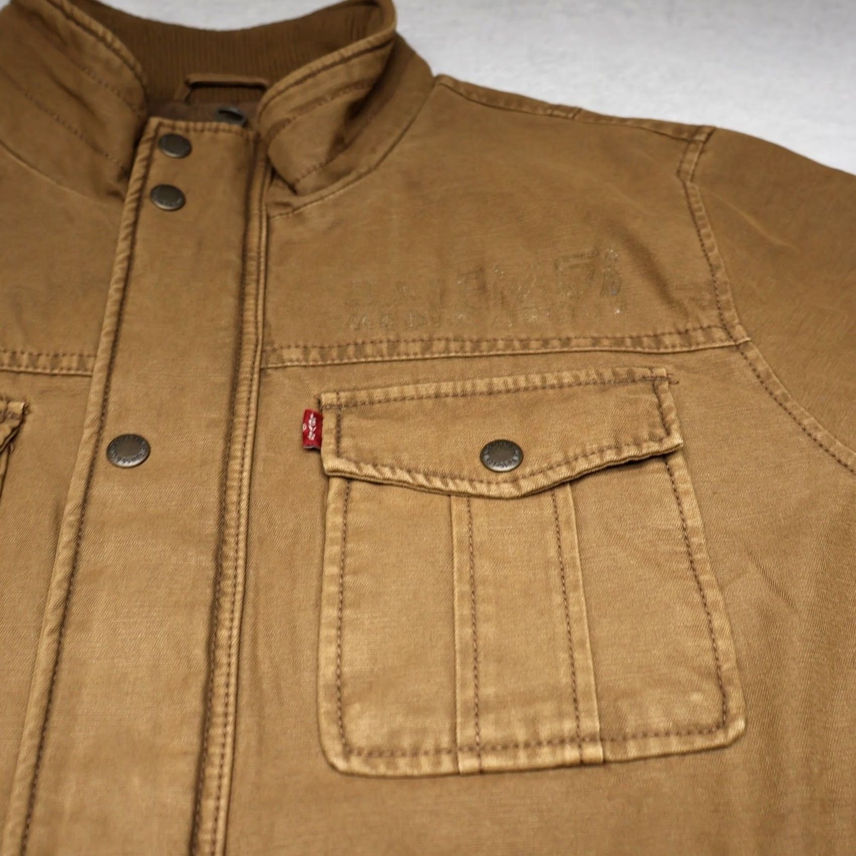 Levi's Levis Jacket Mens Medium Brown Canvas Quilt Lined Utility Field Trucker Size US M / EU 48-50 / 2 - 4 Thumbnail