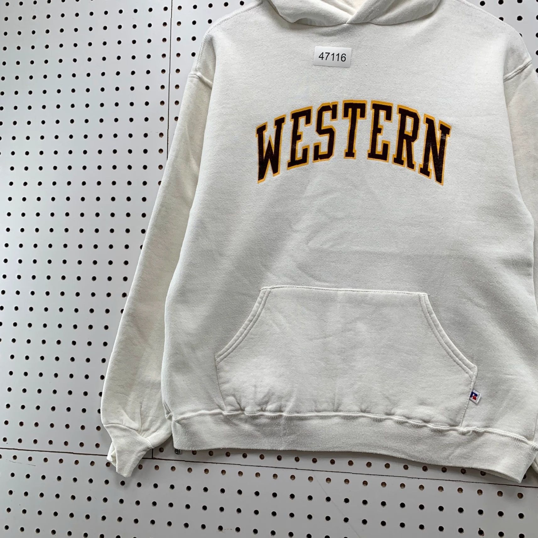Russell Athletic VINTAGE Russell Athletic Hoodie Sweatshirt Mens M White 80s Western USA Shirt? Size US M / EU 48-50 / 2 - 4 Thumbnail
