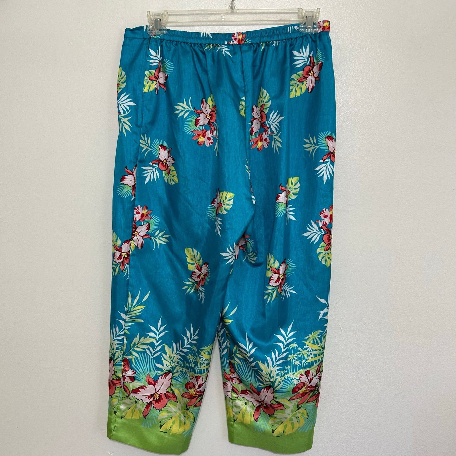 Other Sag Harbor Tropical Floral Capri Two Piece Set Lime Top 16W Size 38" / US 16 / IT 52 - 3 Thumbnail