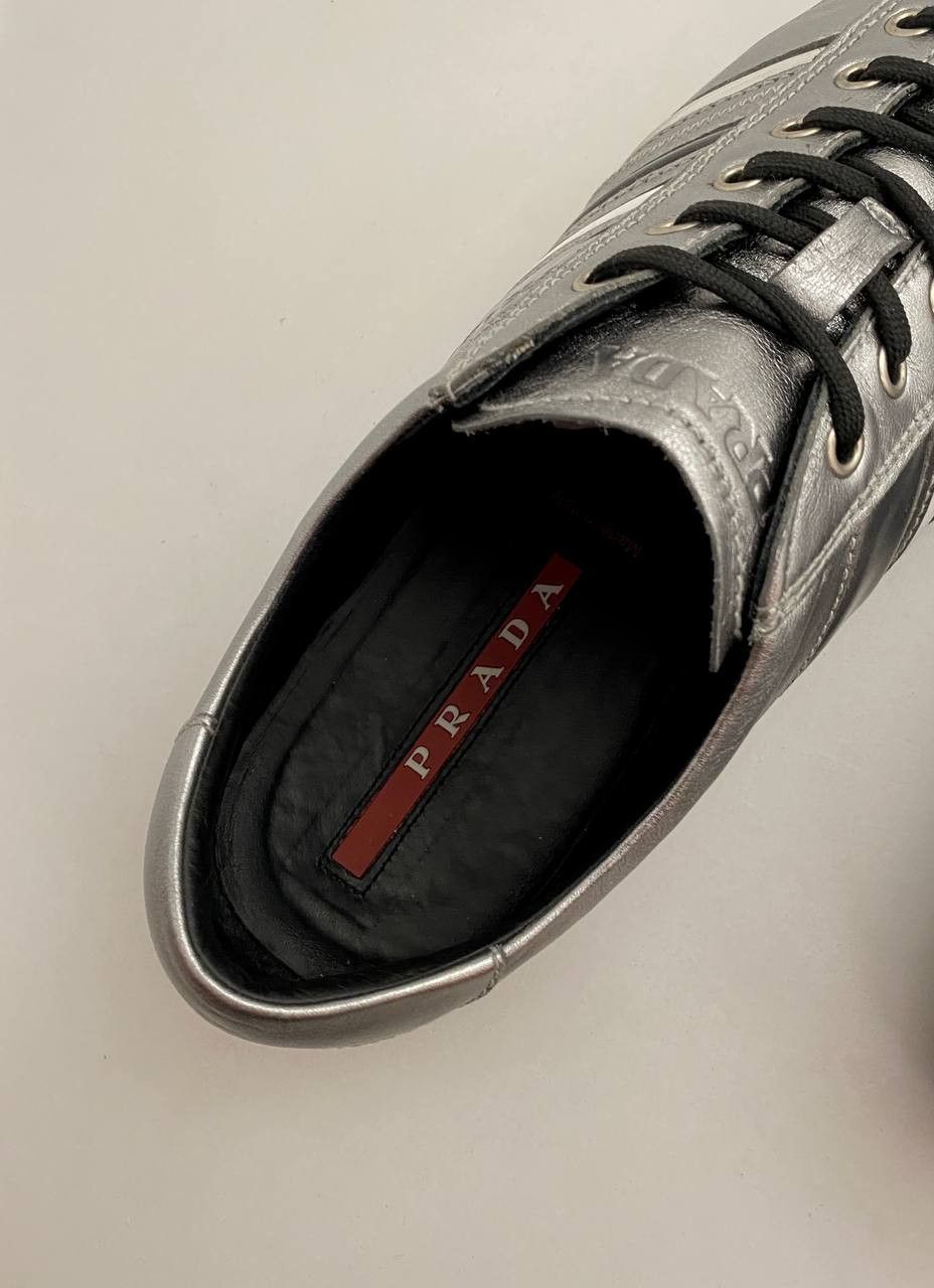 Prada Prada Sport Logo Silver Metallic Bowling Shoe Low Sneakers Size US 8.5 / EU 41-42 - 9 Thumbnail