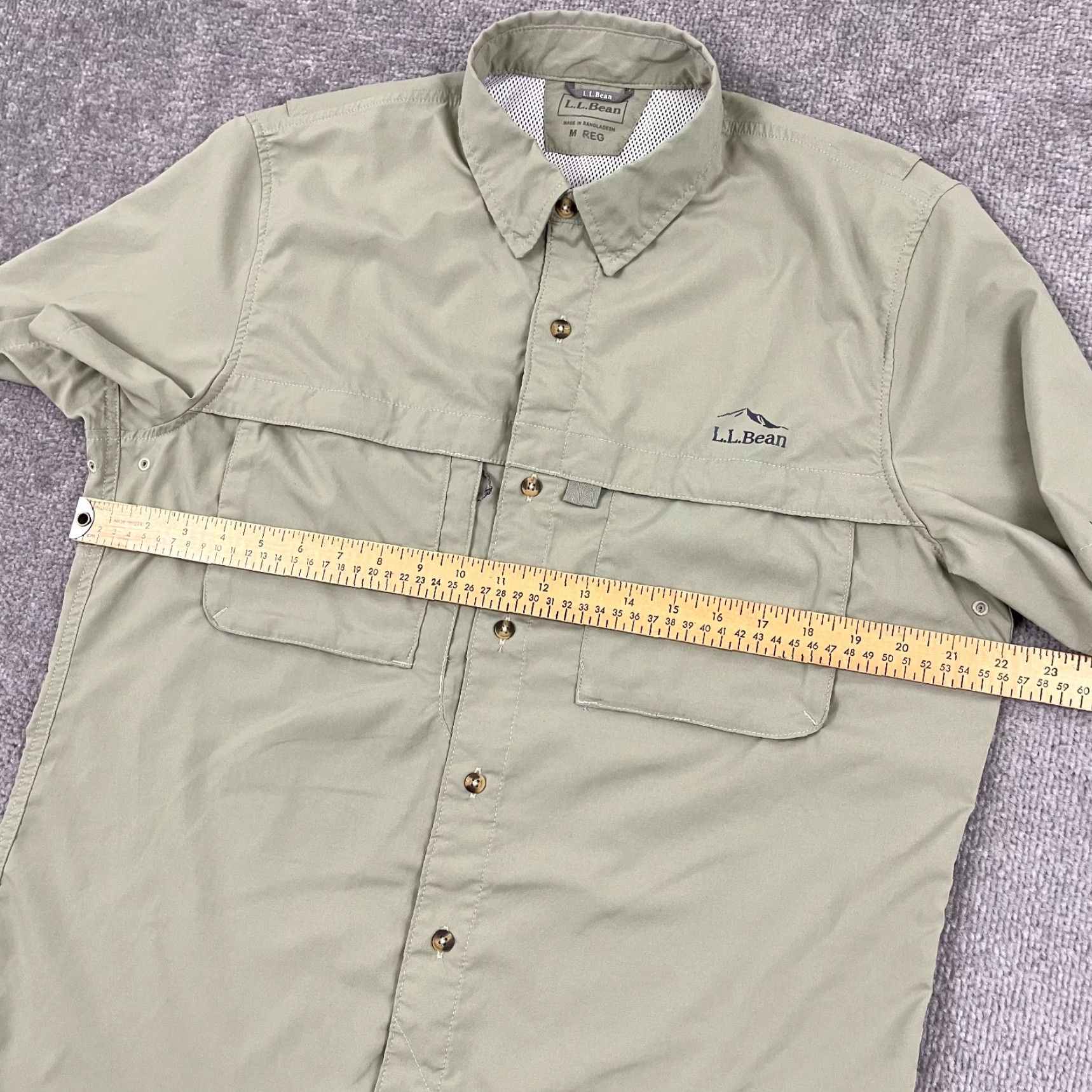 Vintage LL Bean Tropicwear Shirt Mens Medium Reg Green Hiking Fishing Button Up UPF 50+ Size US M / EU 48-50 / 2 - 6 Thumbnail