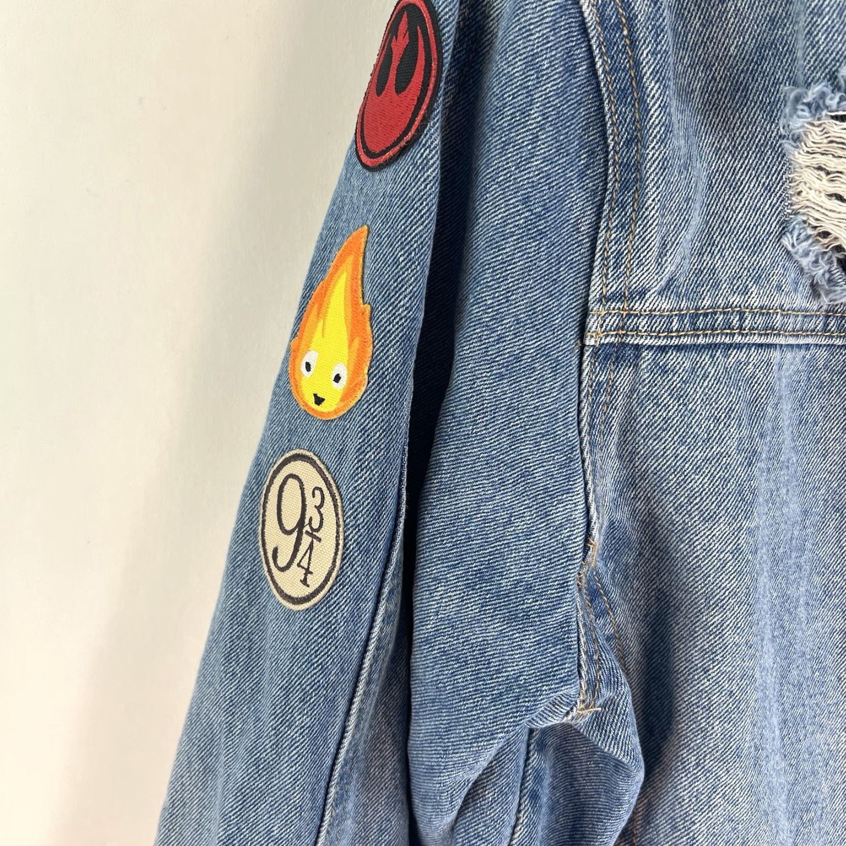 Forever 21 Forever 21 Denim Moto Jacket Mens Size M Blue Casual Riding Classic 80s Size US M / EU 48-50 / 2 - 4 Thumbnail