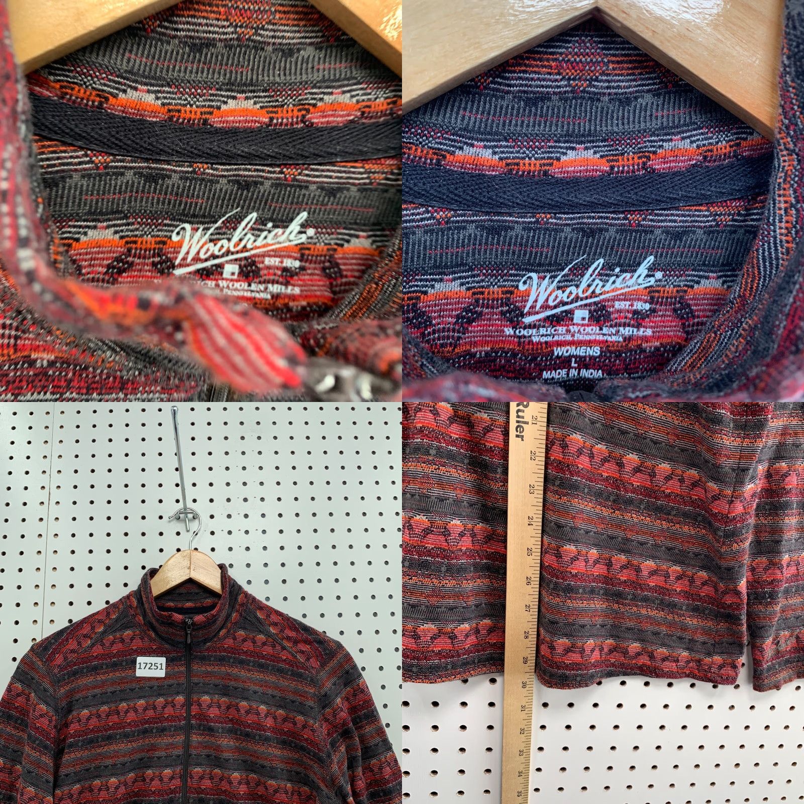 Vintage Woolrich Pullover Sweater Adult Mens Large L Red Aztec Southwestern Men’s - 90s Event Theme? (Note: keep original size L) Size US L / EU 52-54 / 3 - 8 Thumbnail