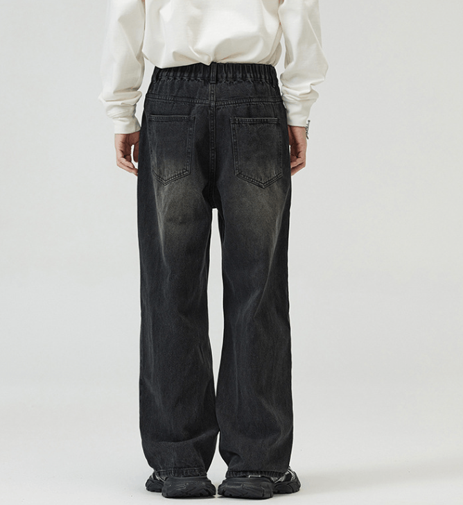 Japanese Brand × Jean Men's black washed vintage loose straight jeans Size US 32 / EU 48 - 5 Thumbnail