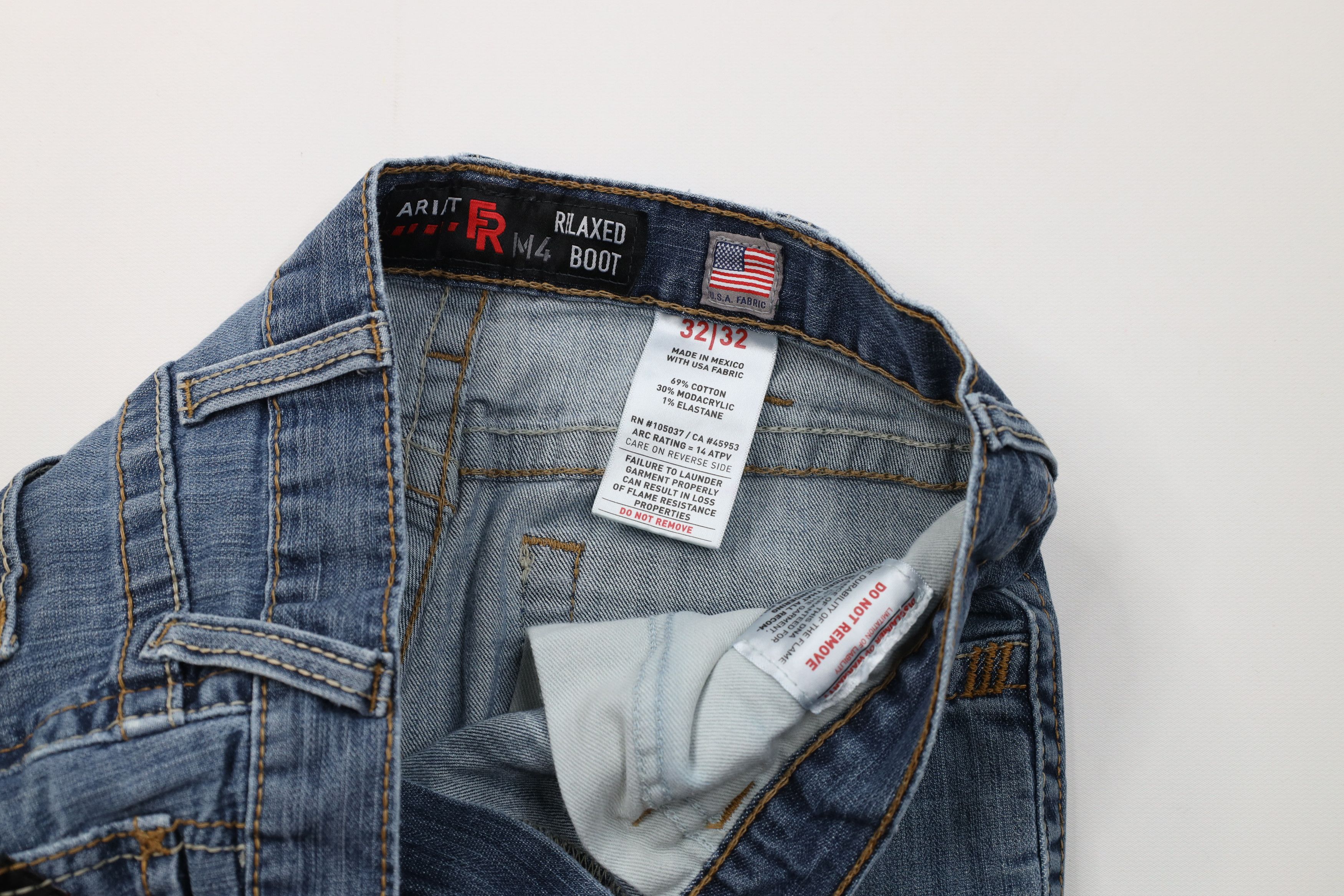 Ariat Ariat FR M4 Relaxed Fit Bootcut Denim Jeans Blue Workwear Size US 32 / EU 48 - 11 Thumbnail