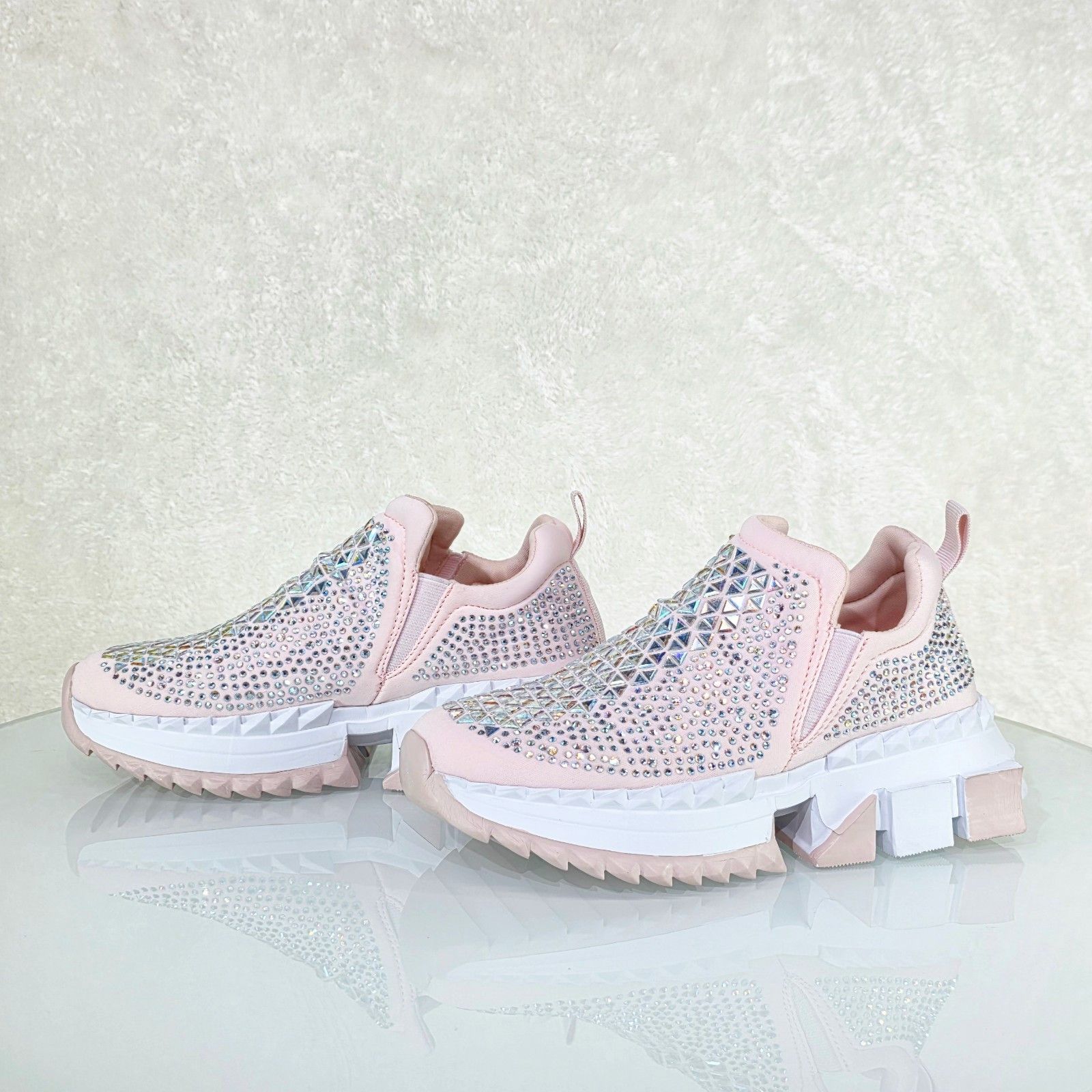 Other Presto Light Weight Slip on Baby Pink Rhinestone Sneakers - Size US 7 / IT 37 - 7 Thumbnail