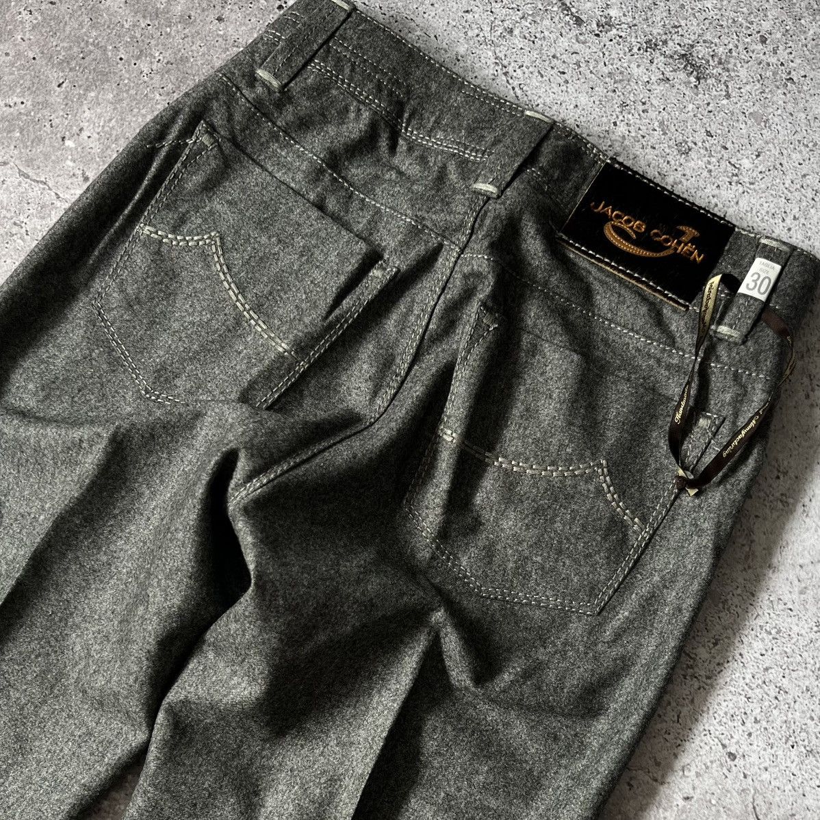 Jacob Cohen Jacob Cohen J688 Luxury Wool Flannel Pants Grey Size US 30 / EU 46 - 8 Thumbnail