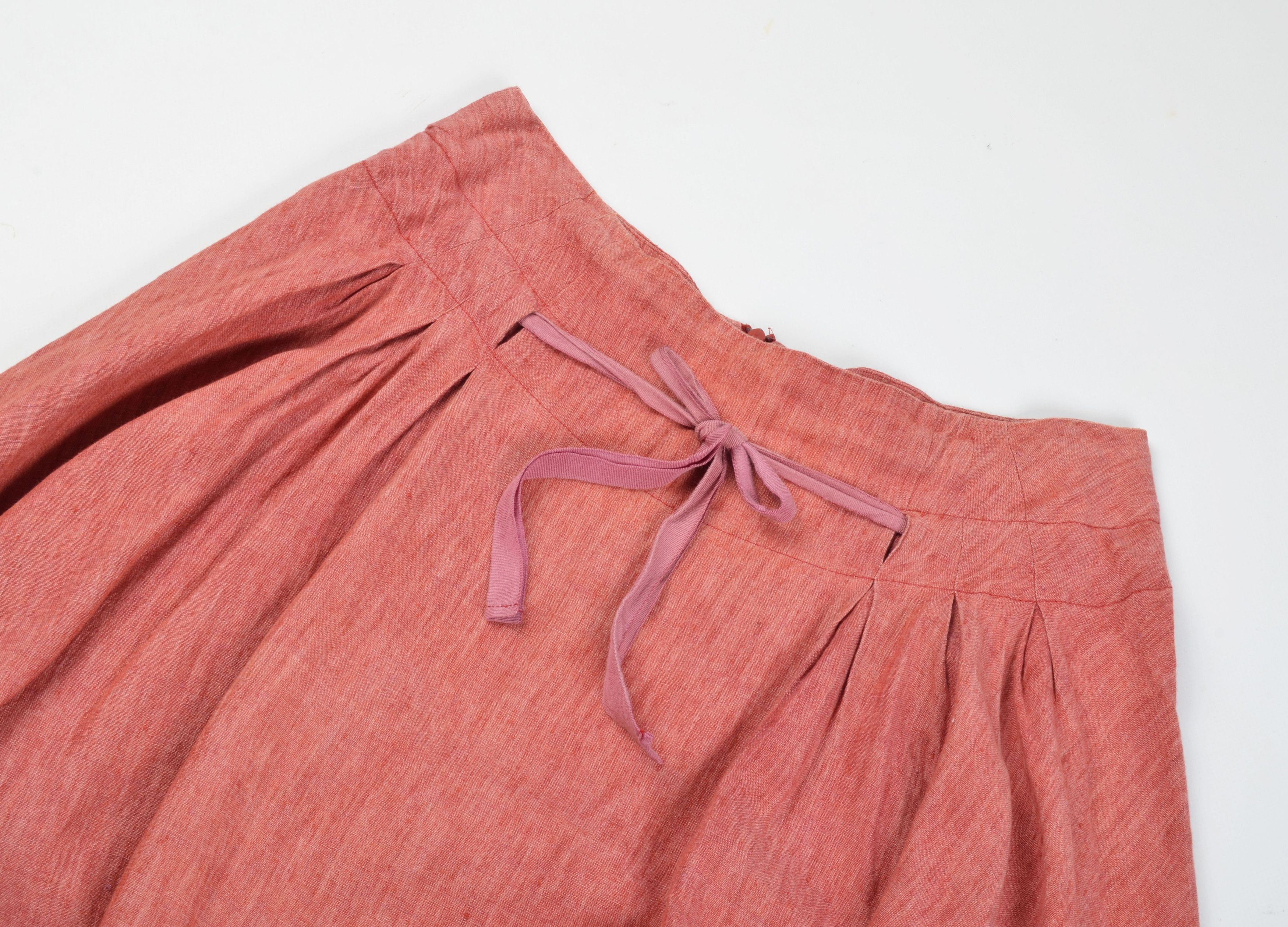 Vintage Vintage Lilith Y2K Linen Bubble Midi Skirt Size 30" / US 8 / IT 44 - 5 Thumbnail