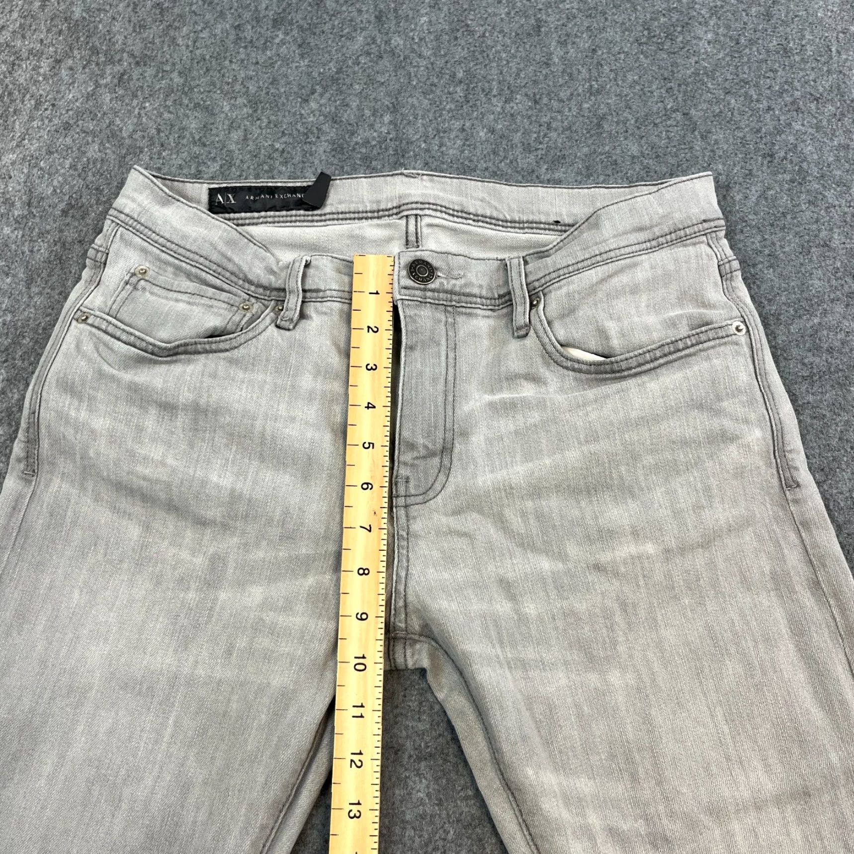 Armani Exchange Armani Exchange Jeans Slim Skinny 33 Light Grey AX logo Stretch Zip Mens Denim 5-Pocket Design Regular Waist 33 in Inside Leg 32 in"} Size US 33 - 5 Thumbnail