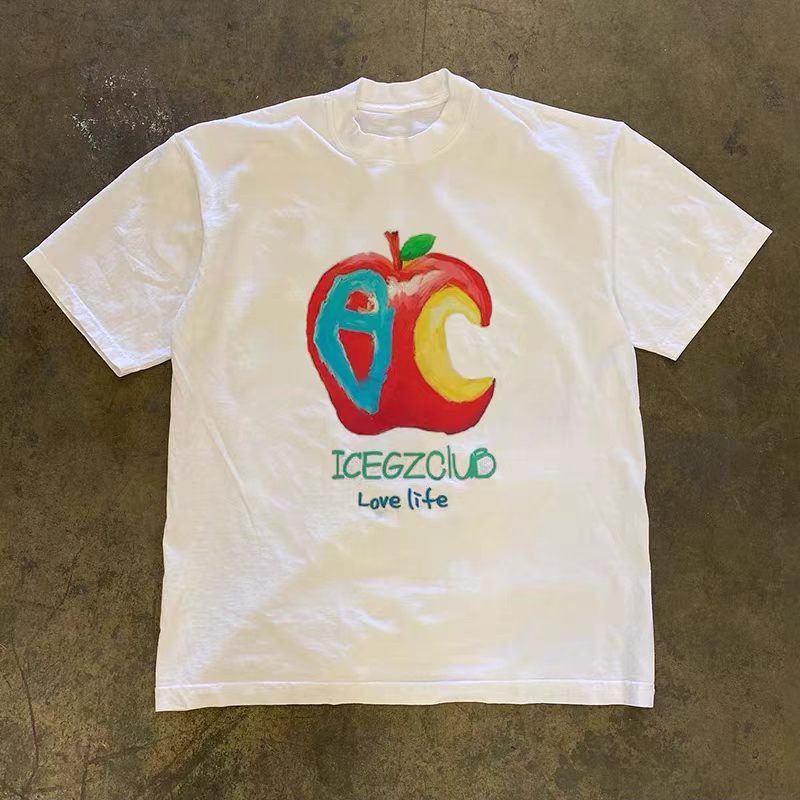 Japanese Brand White casual retro apple print t-shirt Size US M / EU 48-50 / 2 - 1 Thumbnail