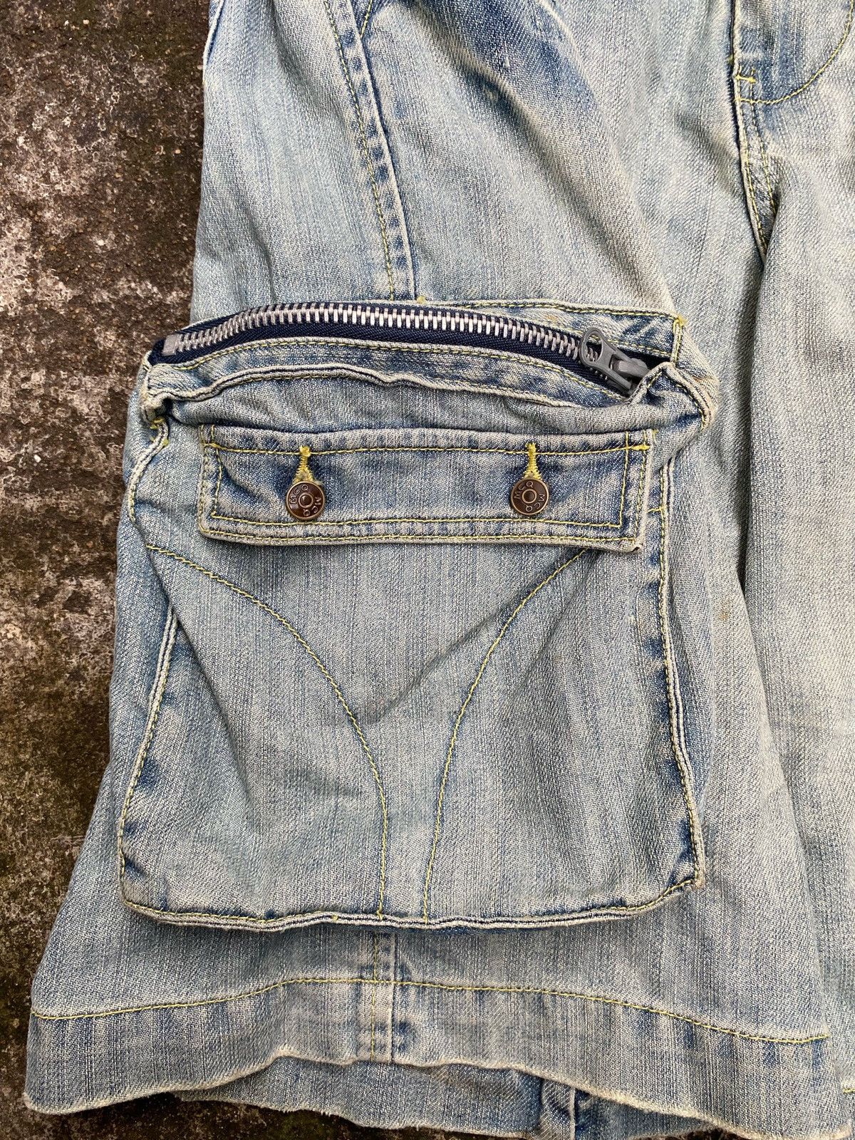 Alexander McQueen MCQ Denim Cargo Big Pocket Faded Pants Size US 30 / EU 46 - 8 Thumbnail