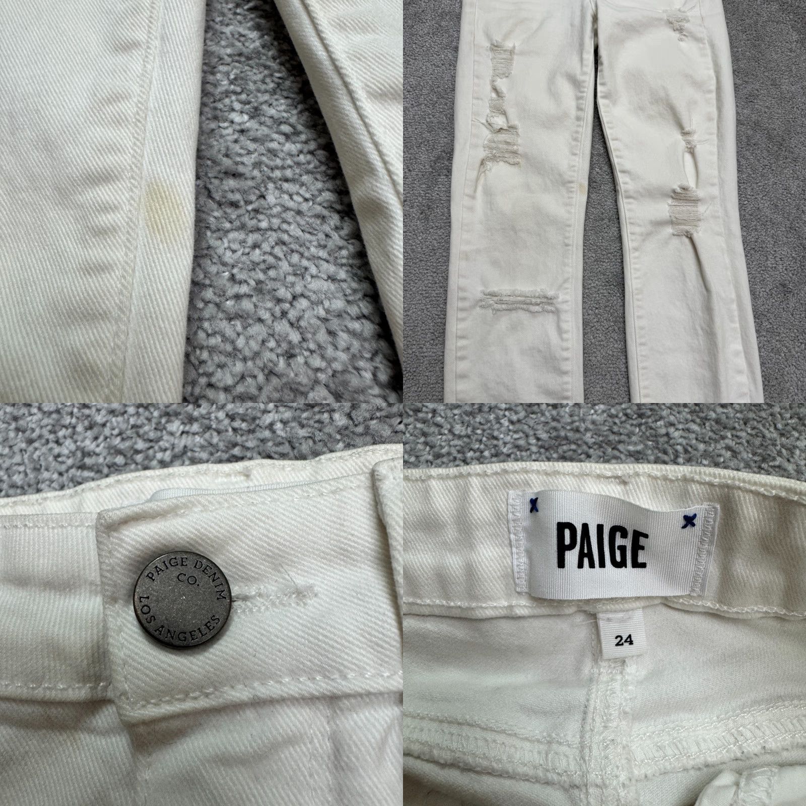 Paige Paige Verdugo Jeans Womens 24 Denim Skinny Slim Low Rise White 5-Pocket City Streetwear Modern Jeans Size 42" / US 20 - 8 Thumbnail