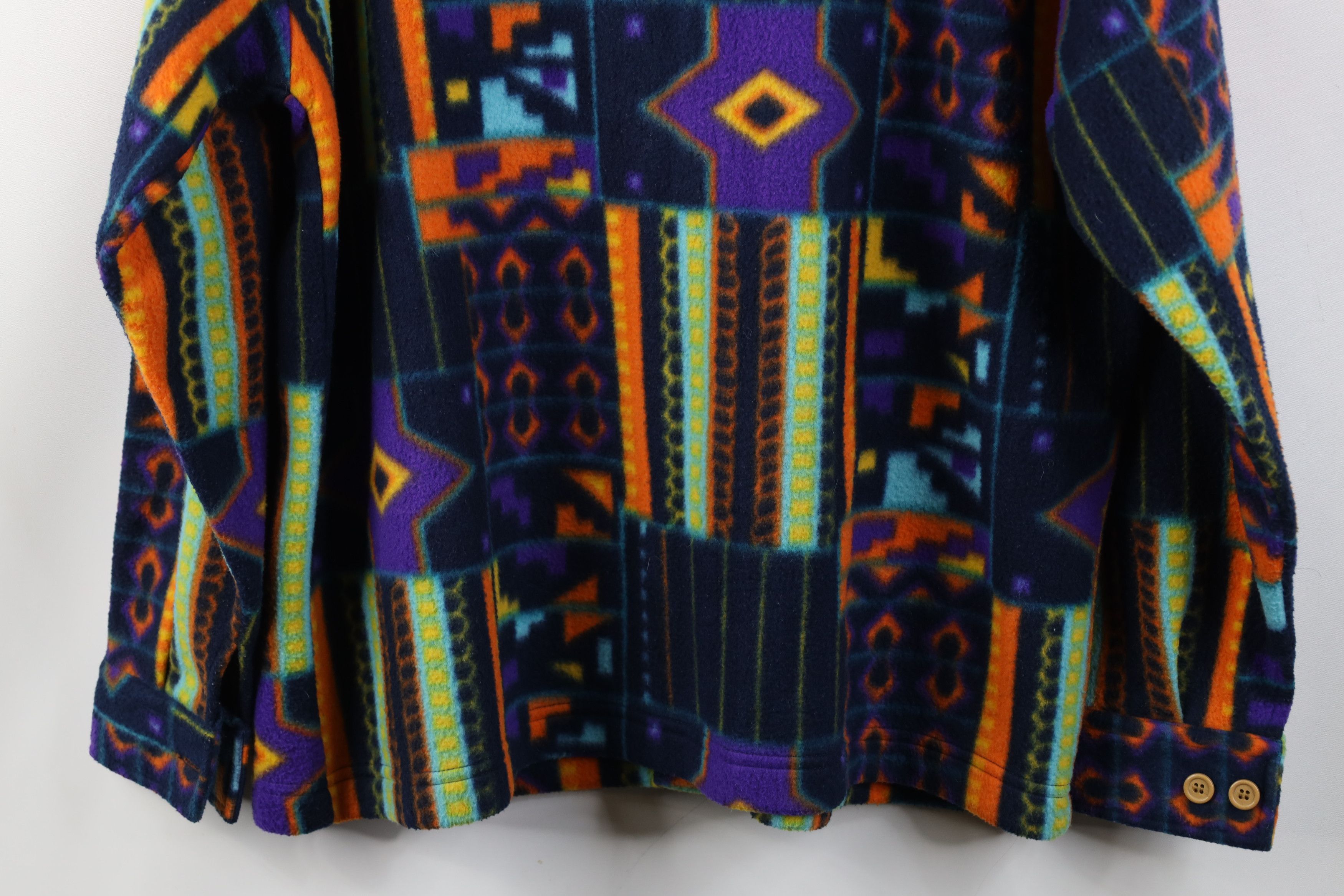 Vintage Vintage 90s Streetwear Southwestern Fleece Shirt Jacket Size M / US 6-8 / IT 42-44 - 13 Thumbnail