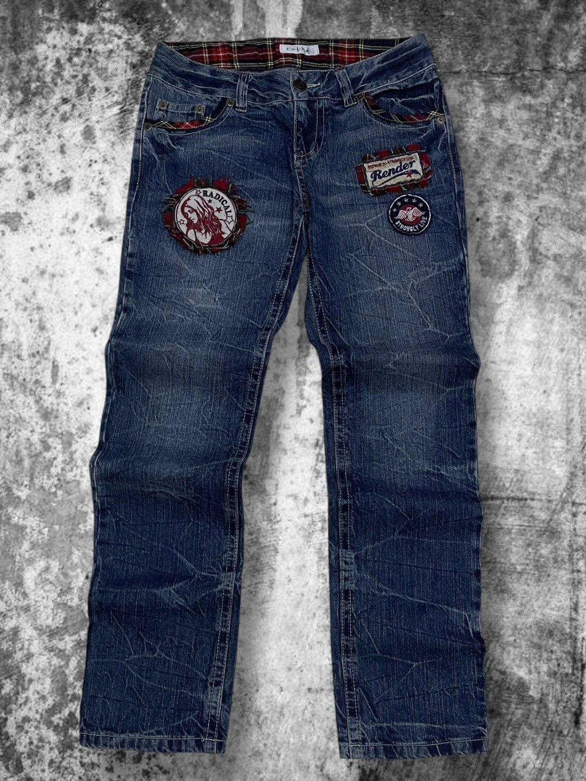 Vintage Japan Designer Colza Radical Punk Distressed Jeans