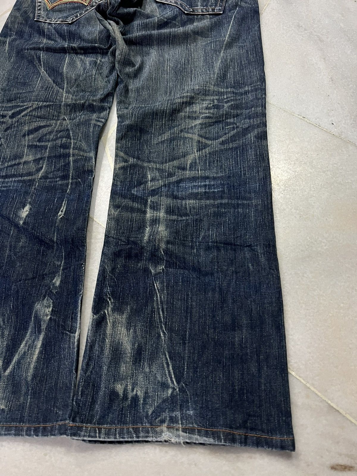 Edwin × If Six Was Nine × Le Grande Bleu (L.G.B.) 💥FLARE💥VINTAGE EDWIN 503 BLUE TRIP FLARE JEANS RARE Size US 32 / EU 48 - 9 Thumbnail