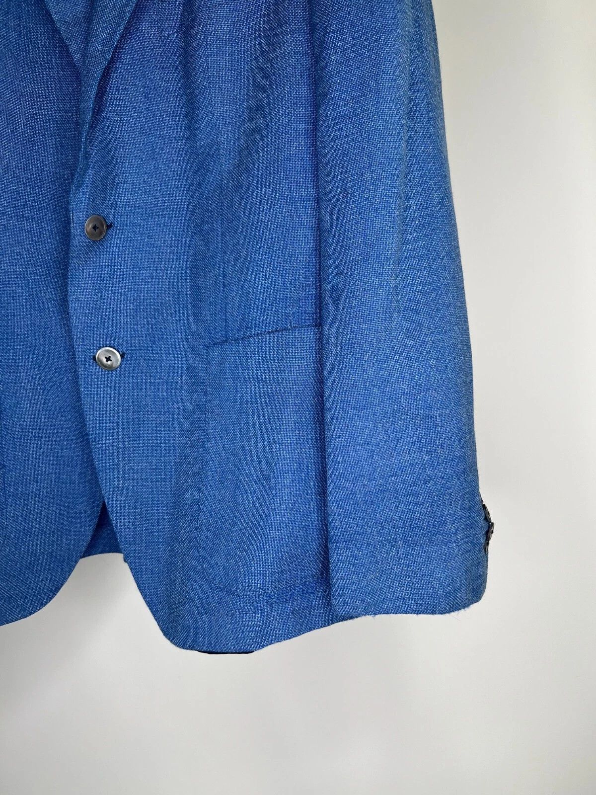 Hugo Boss Hugo Boss Reda Blue Half-Lined Super 110 Wool Blazer Size 40R - 8 Thumbnail
