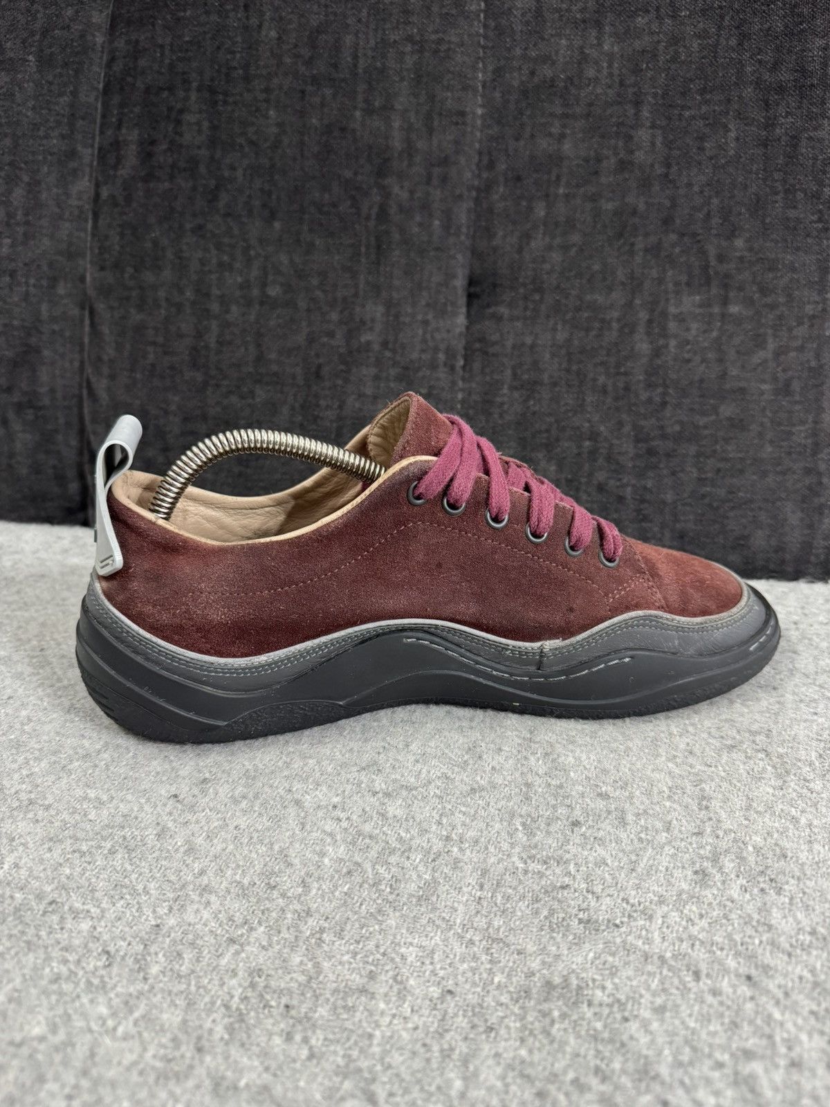 Lanvin Lanvin L Low Top Suede Leather Burgundy Sneakers UK7 41 Size US 8 / EU 41 - 3 Thumbnail