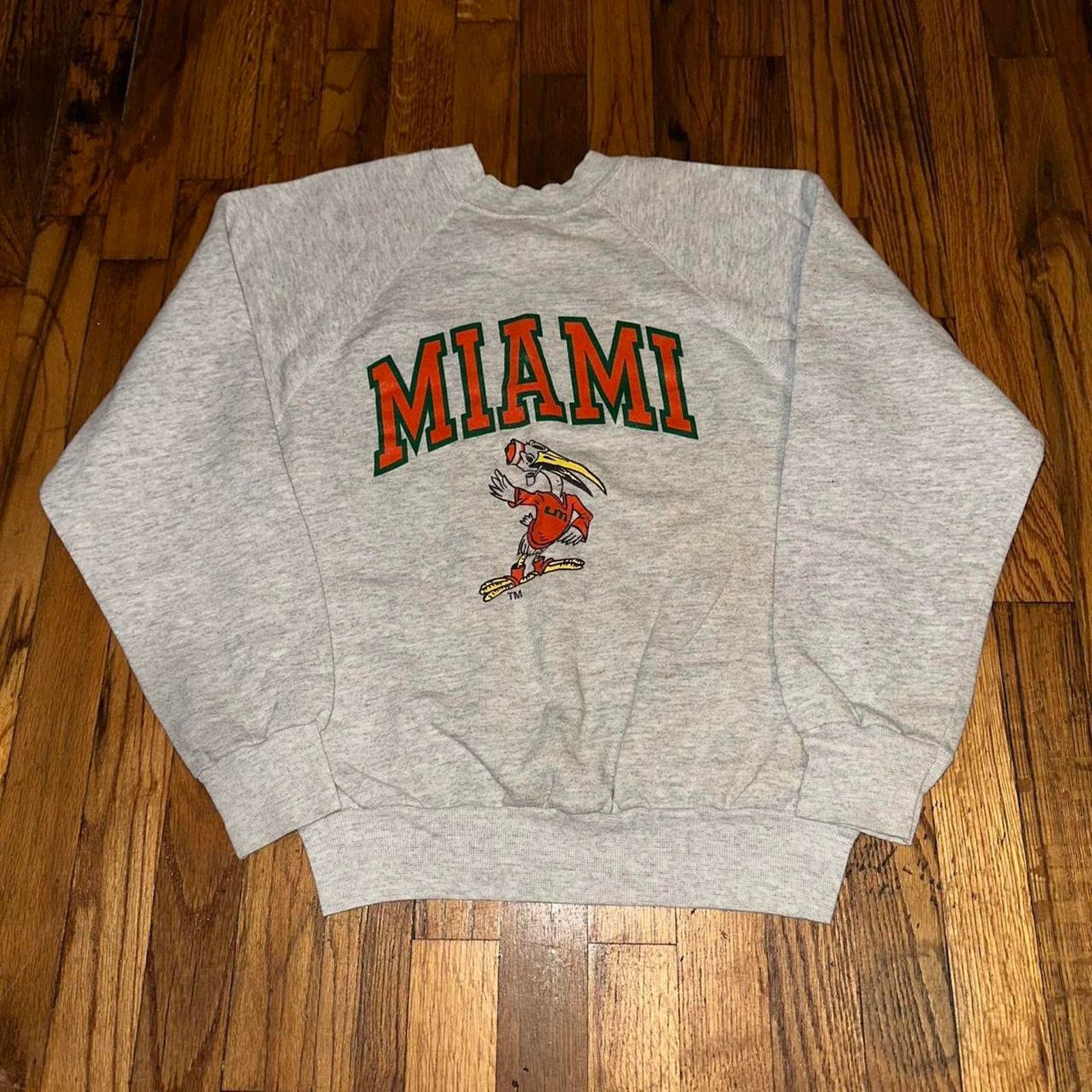 NCAA × Vintage Vintage 80s Miami Hurricanes Crewneck Sweatshirt S 19X23 Size US S / EU 44-46 / 1 - 1 Thumbnail