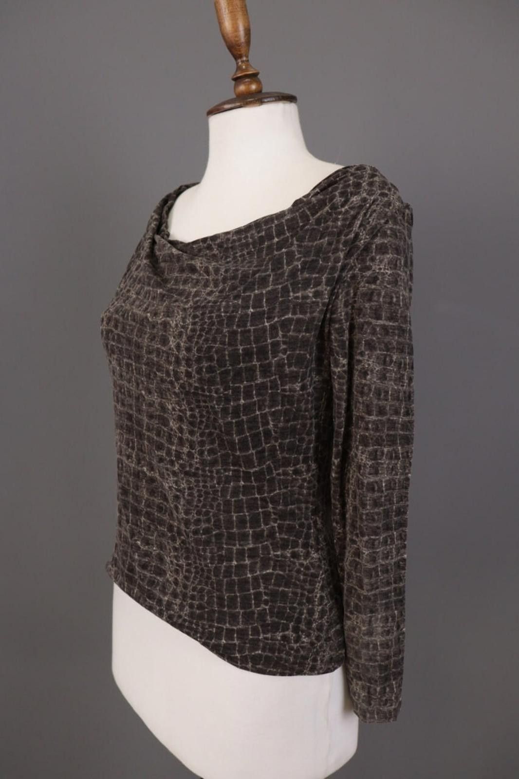 Designer Max Mara Blue Brown Wool Animals Printed Shirt Size S Size S / US 4 / IT 40 - 5 Thumbnail
