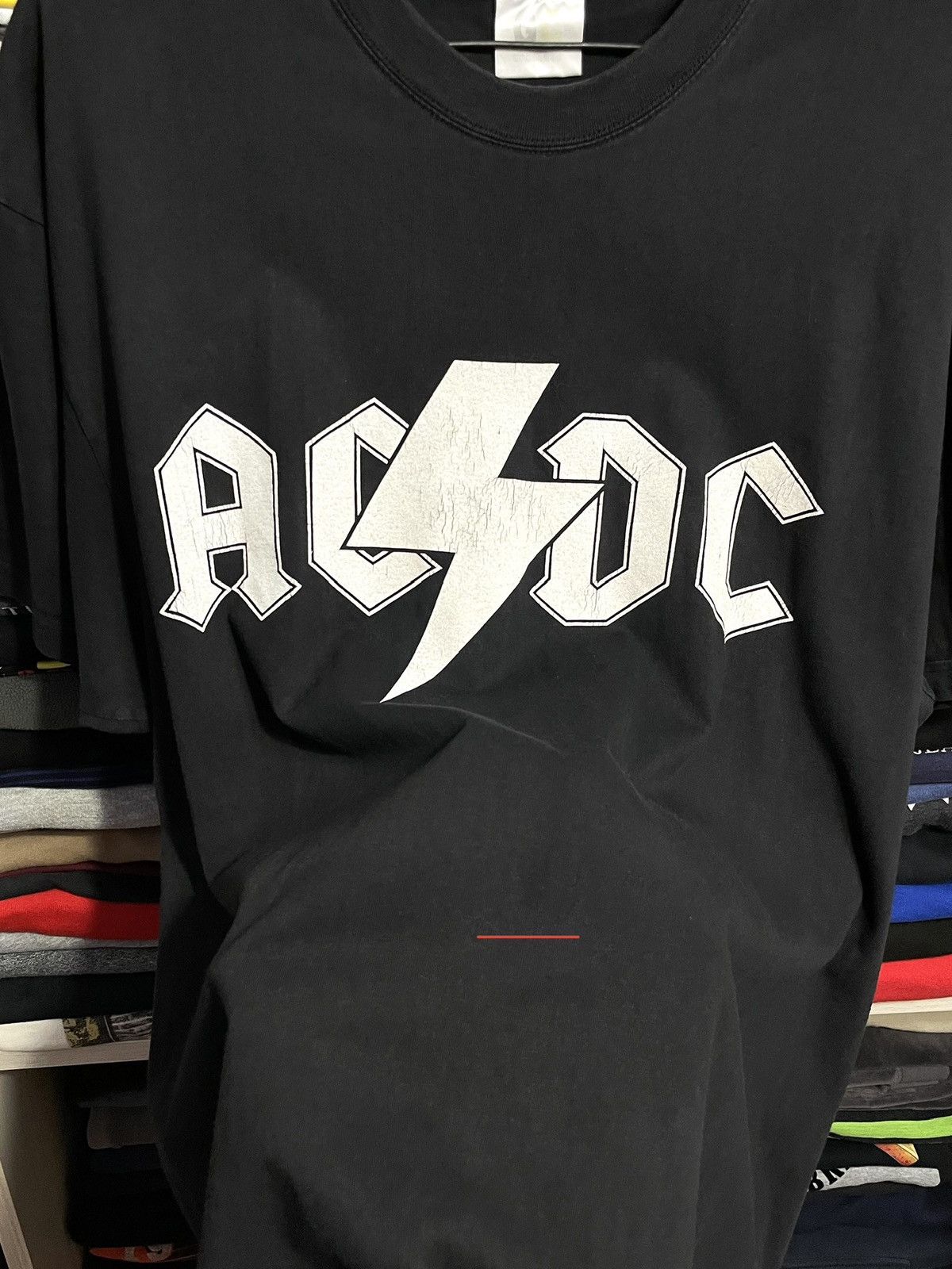 Band Tees Vintage 90s AC/DC Rock Metal Band T-Shirt Faded Black Size US XL / EU 56 / 4 - 11 Thumbnail