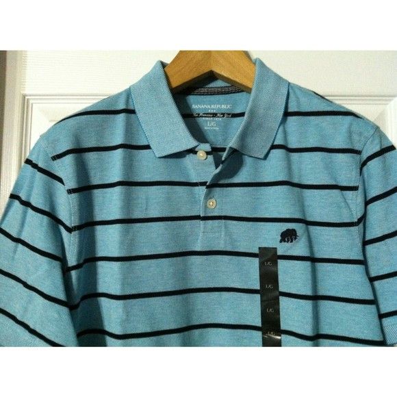 Banana Republic BANANA REPUBLIC MENS NEW BLUE 100%COTTON POLO SHIRT SIZE: L Size US L / EU 52-54 / 3 - 2 Thumbnail