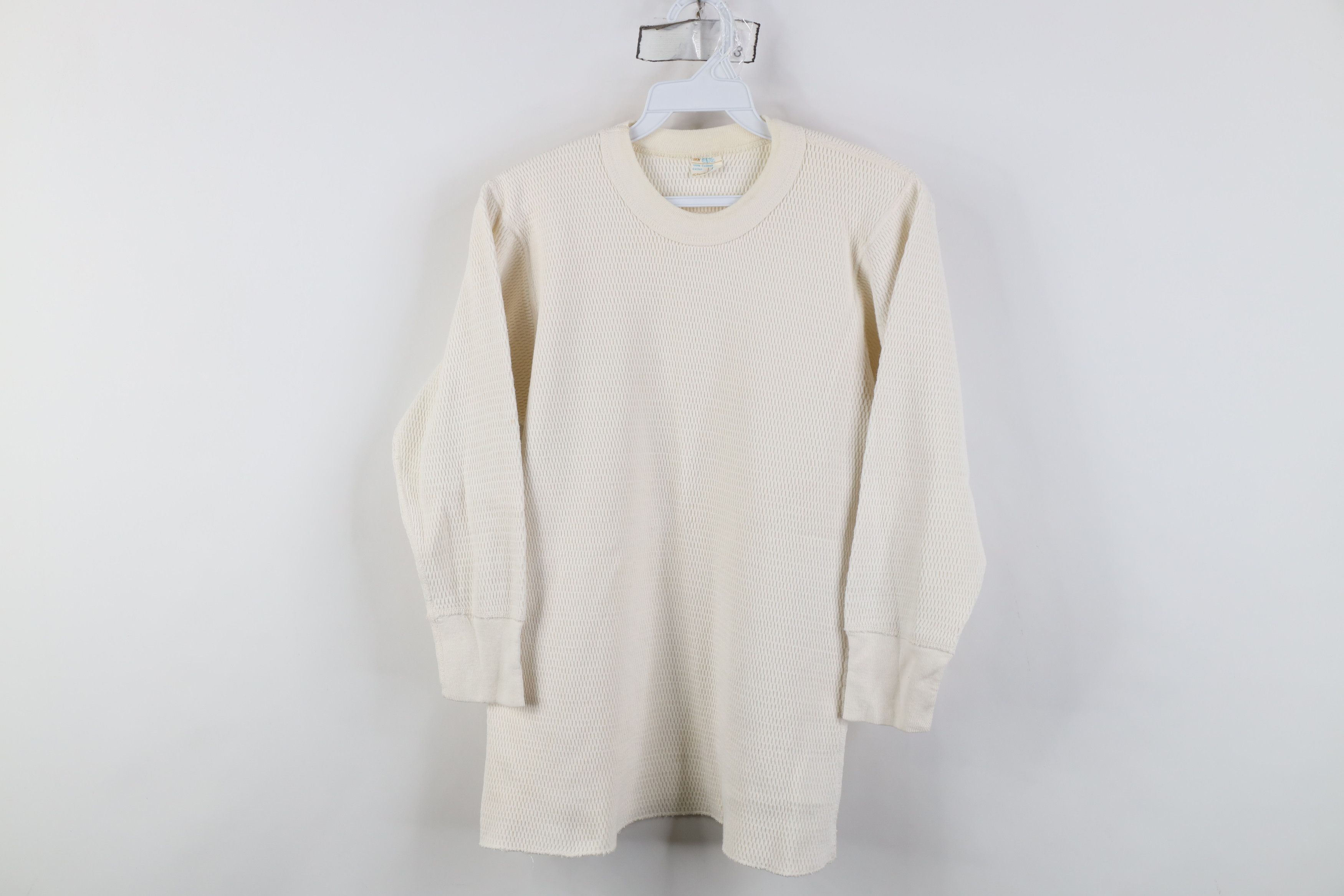 Vintage Vintage 70s Streetwear Waffle Knit Long Sleeve T-Shirt USA Size US L / EU 52-54 / 3 - 1 Thumbnail