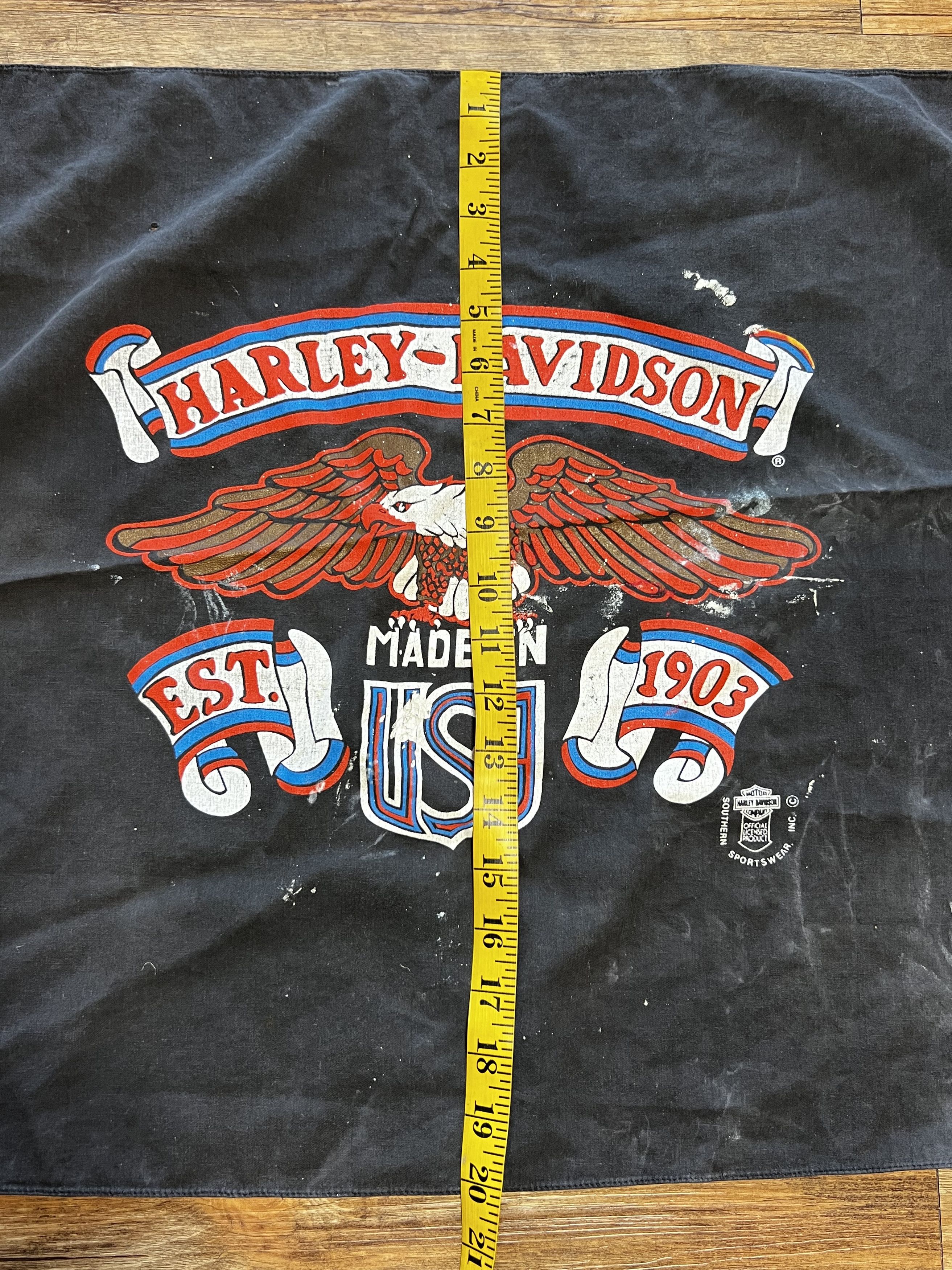 Vintage Vintage 1980's Official Harley Davidson Eagle Logo Bandana Size ONE SIZE - 6 Thumbnail