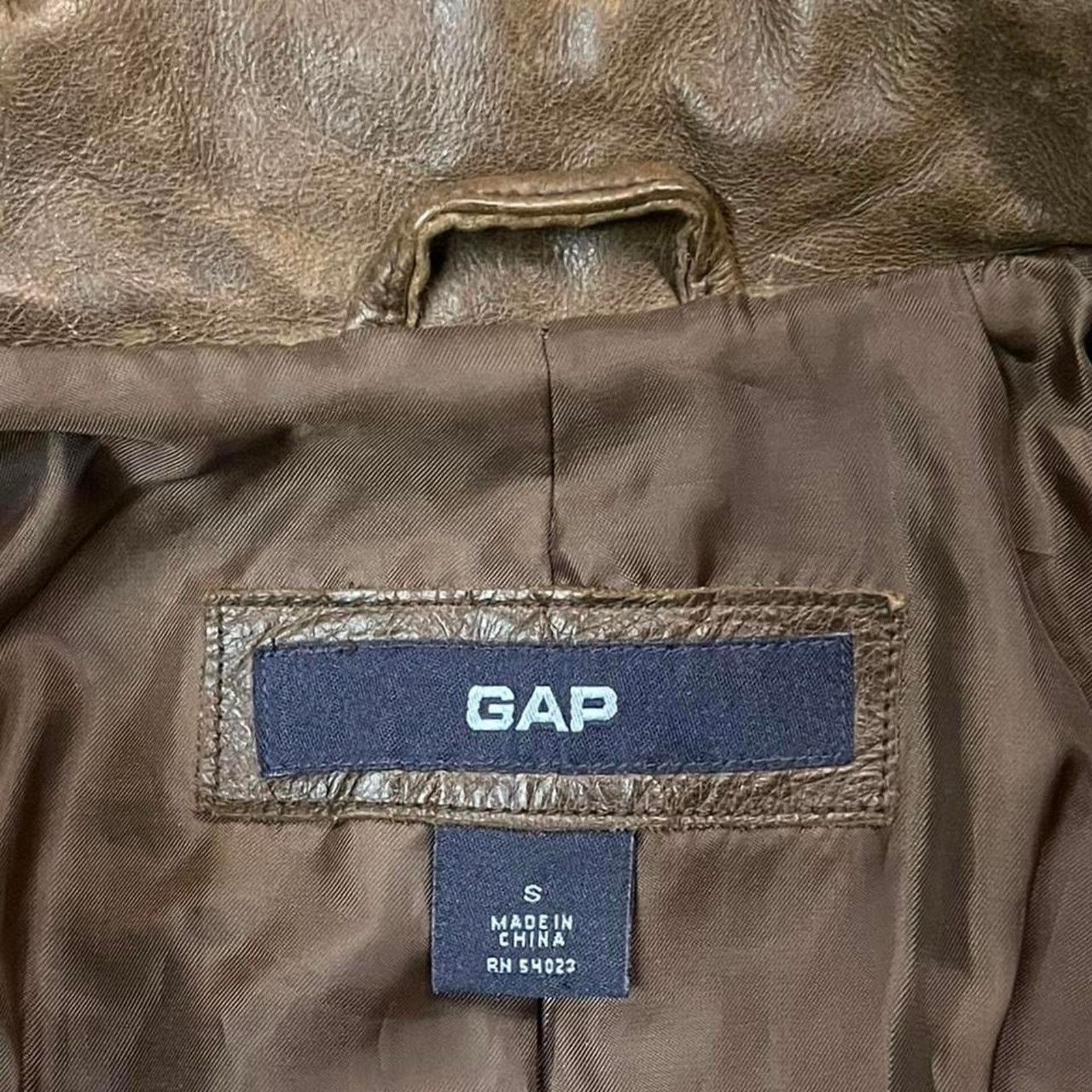 Gap VTG 2002 Y2K brown grunge indie boho Gap leather jacket S Size S / US 4 / IT 40 - 7 Thumbnail