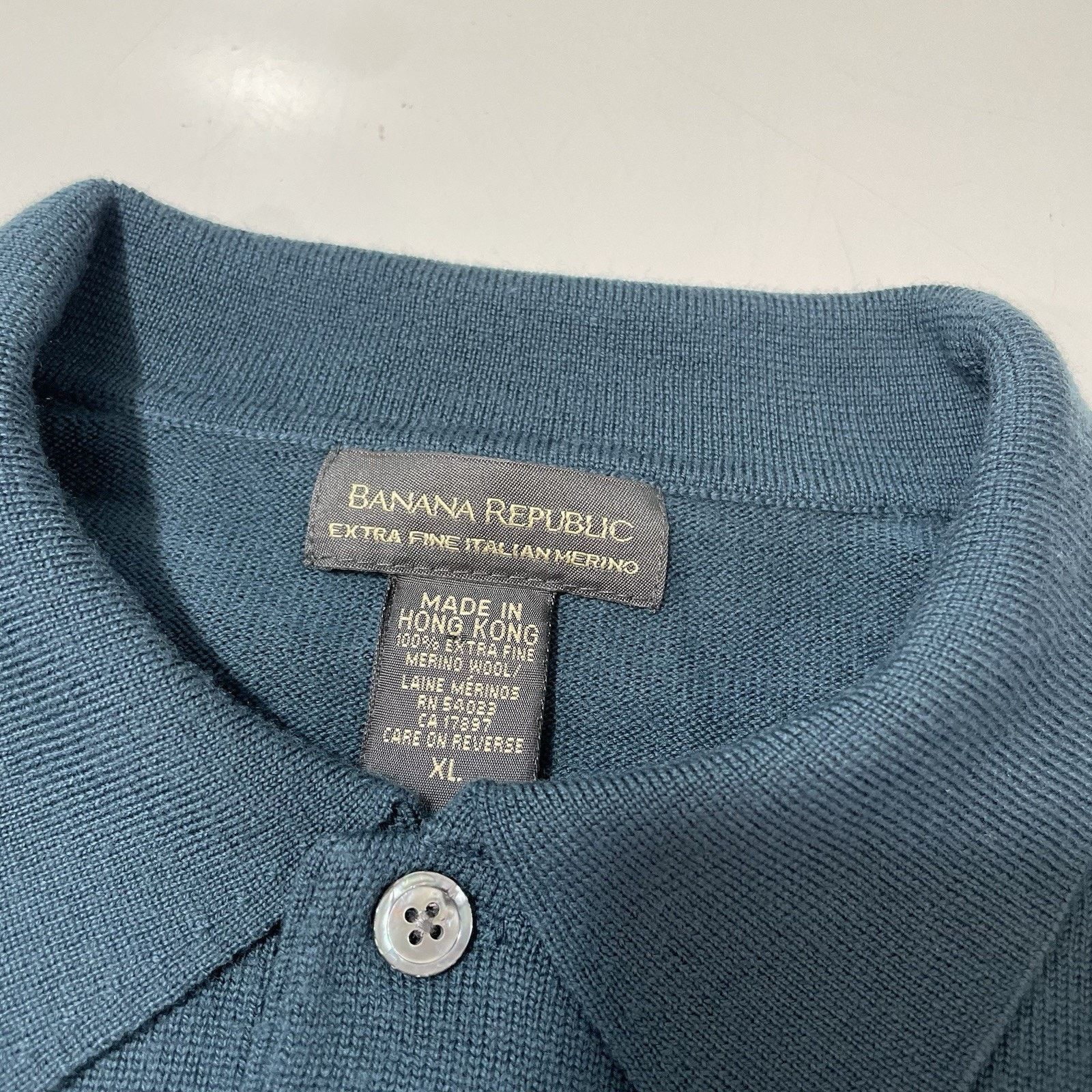 Banana Republic Banana Republic Polo Sweater Mens XL Gray Collar Cotton Size US XL / EU 56 / 4 - 3 Thumbnail