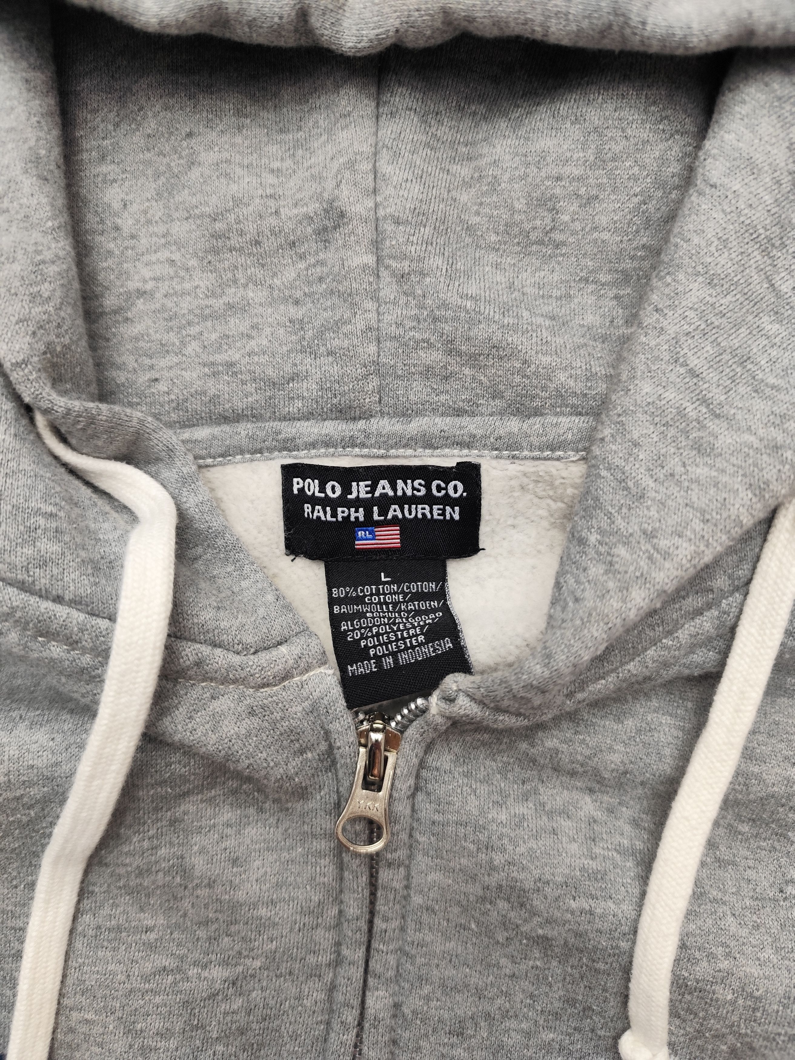 Polo Ralph Lauren Vintage streetwear Polo Ralph Lauren Gray Zip Hoodie Logo Size US L / EU 52-54 / 3 - 5 Thumbnail