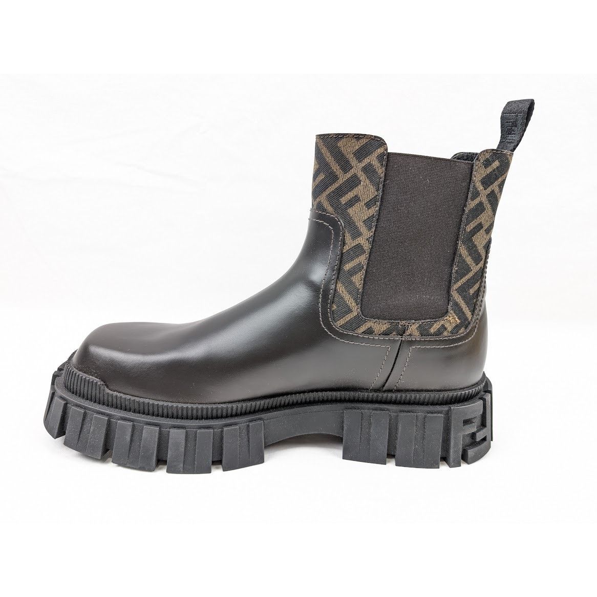 Fendi o1rshd1 Men's Fabric Calf Leather Boots in Black/Dark Brown Size US 11 / EU 44 - 10 Thumbnail