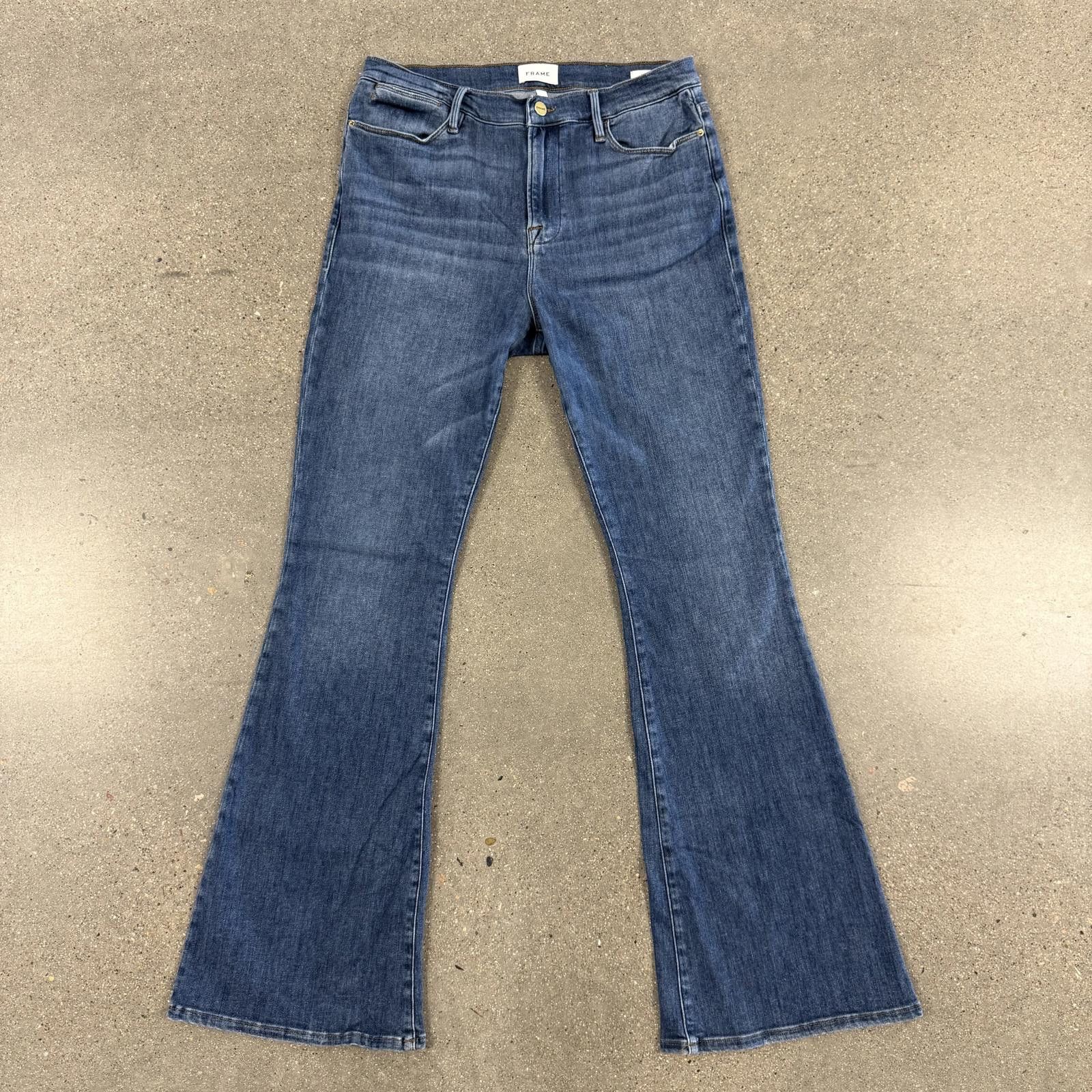 Frame NWOT Frame Denim Le High Flare Jeans Blue Deadstock DS - 33 Size 33" - 6 Thumbnail